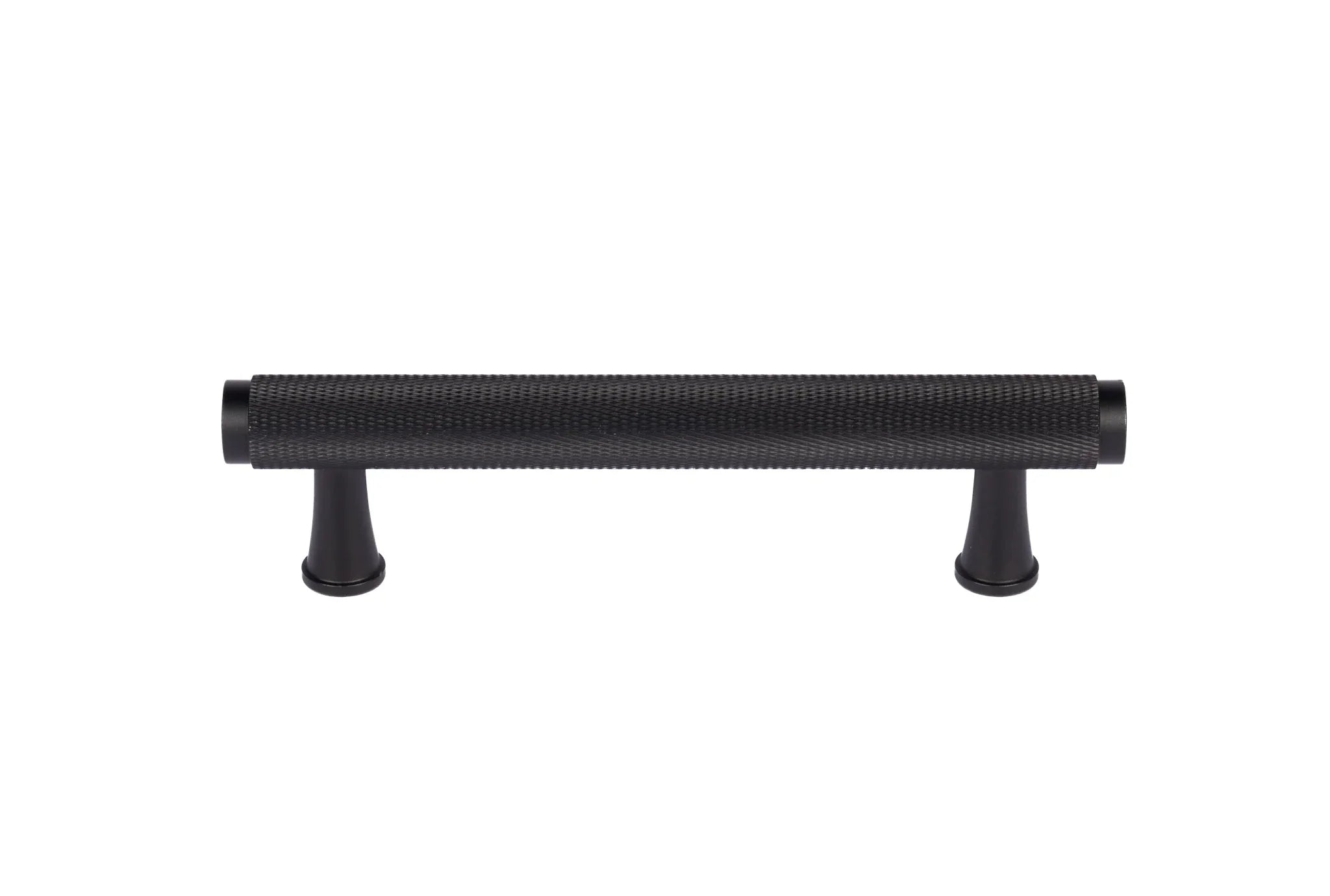 The Mantara AL-0013 Inez Handle is a modern black aluminum handle with a brushed finish, perfect for kitchens, drawers, and cabinets.