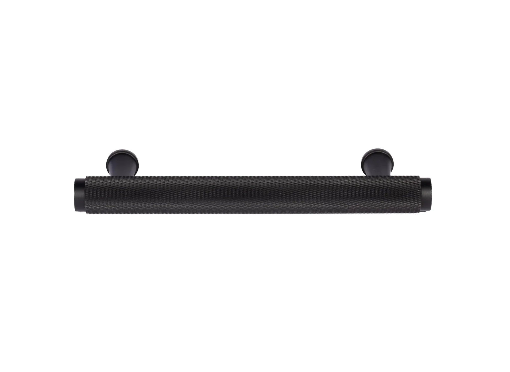 The Mantara AL-0013 Inez Handle is a modern black aluminum handle with a brushed finish, perfect for kitchens, drawers, and cabinets.