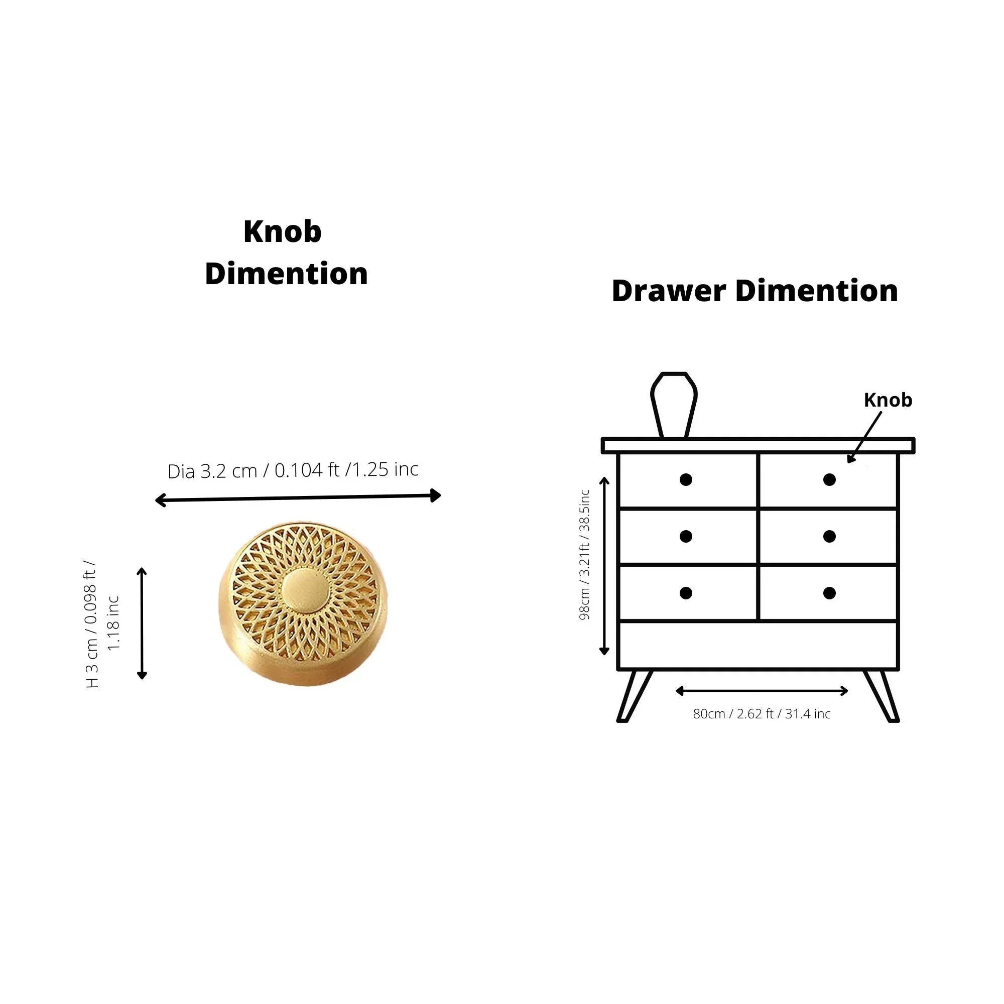 The Mantara B-0032 Karna Knob is a modern polished brass knob in gold, ideal for main doors, kitchens, drawers, and wardrobes.