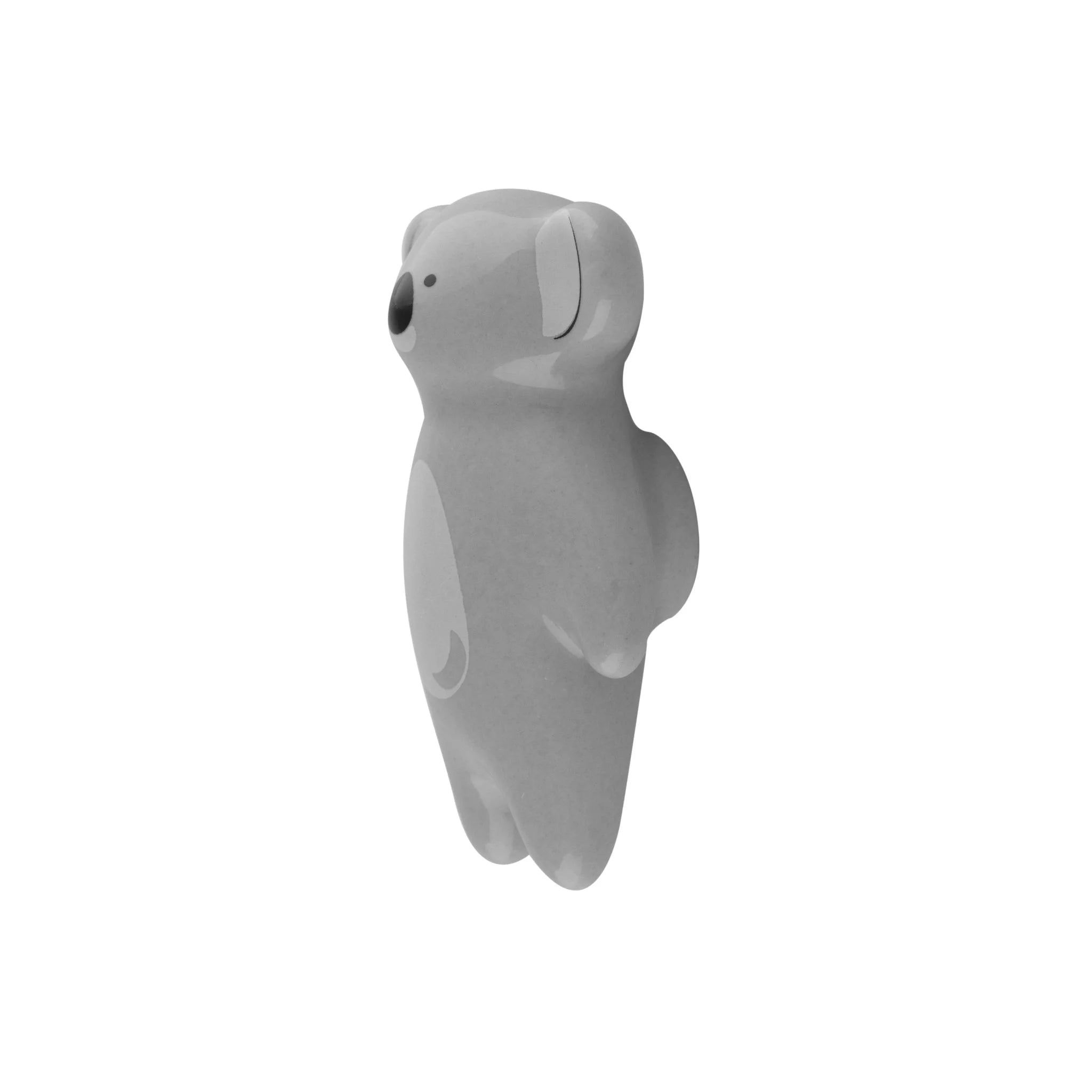 The Mantara CR-0001-Koala Koala Knob is a modern grey ceramic knob with a polished finish, ideal for wardrobes, drawers, and kids&