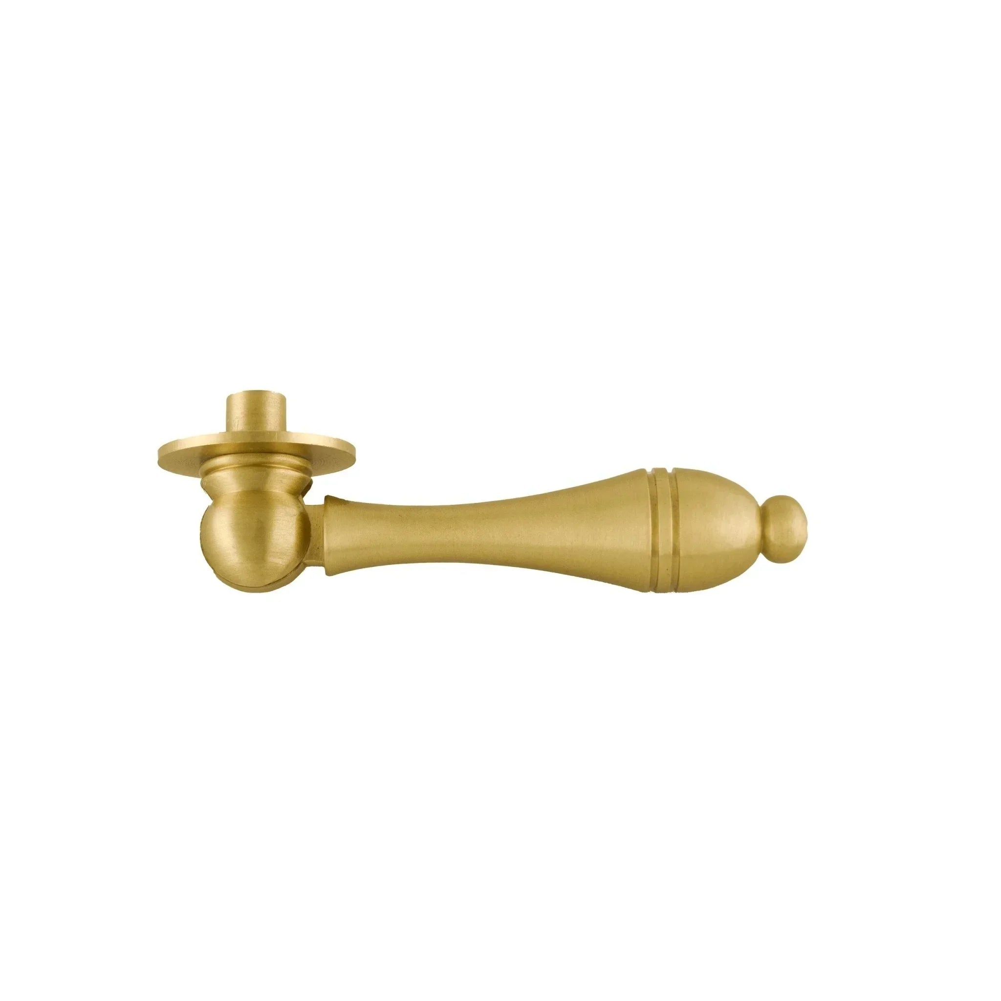 The Mantara B-0041 Legacy Drop Knob is a modern brushed brass knob in gold, ideal for furniture, cabinets, bedrooms, and kitchens.