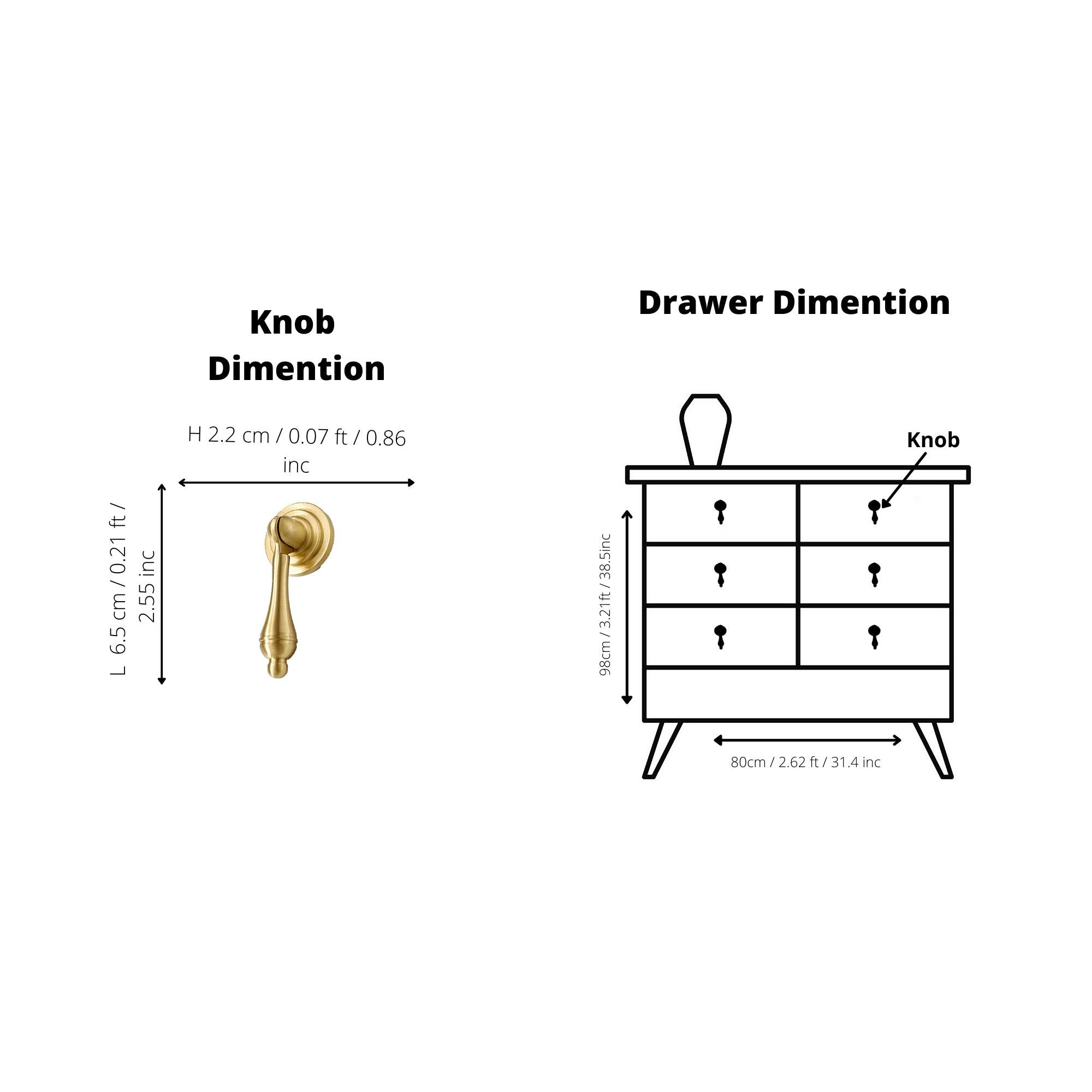 Legacy Drop Knob Knob 69mm / Gold / Brass - M A N T A R A