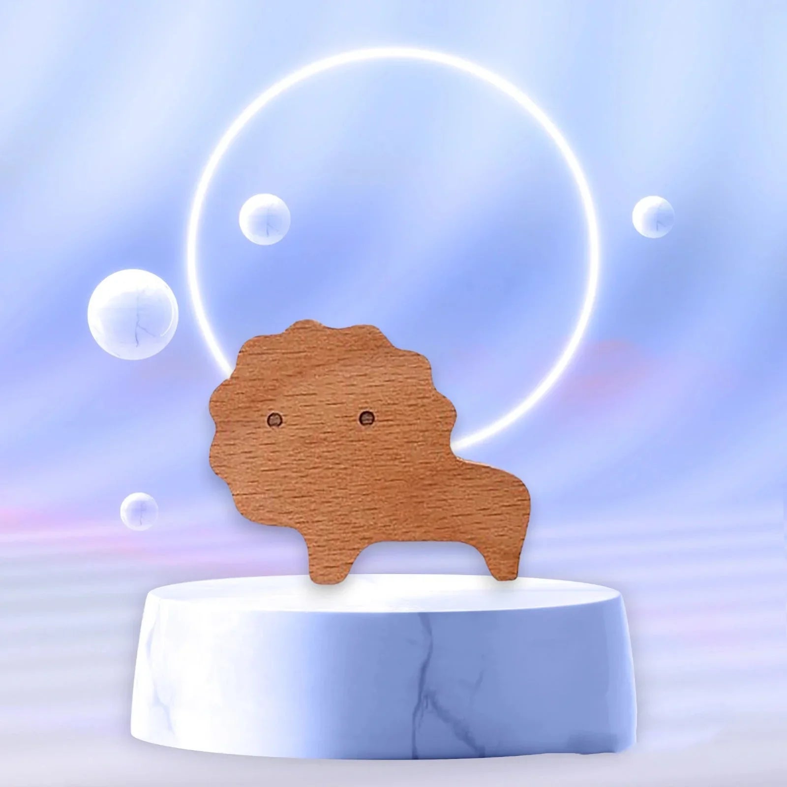 Mantara Lion Wooden Knob/Hook W-0024 Beige Modern Wood Knob for Kids Room, Cabinet & Drawer