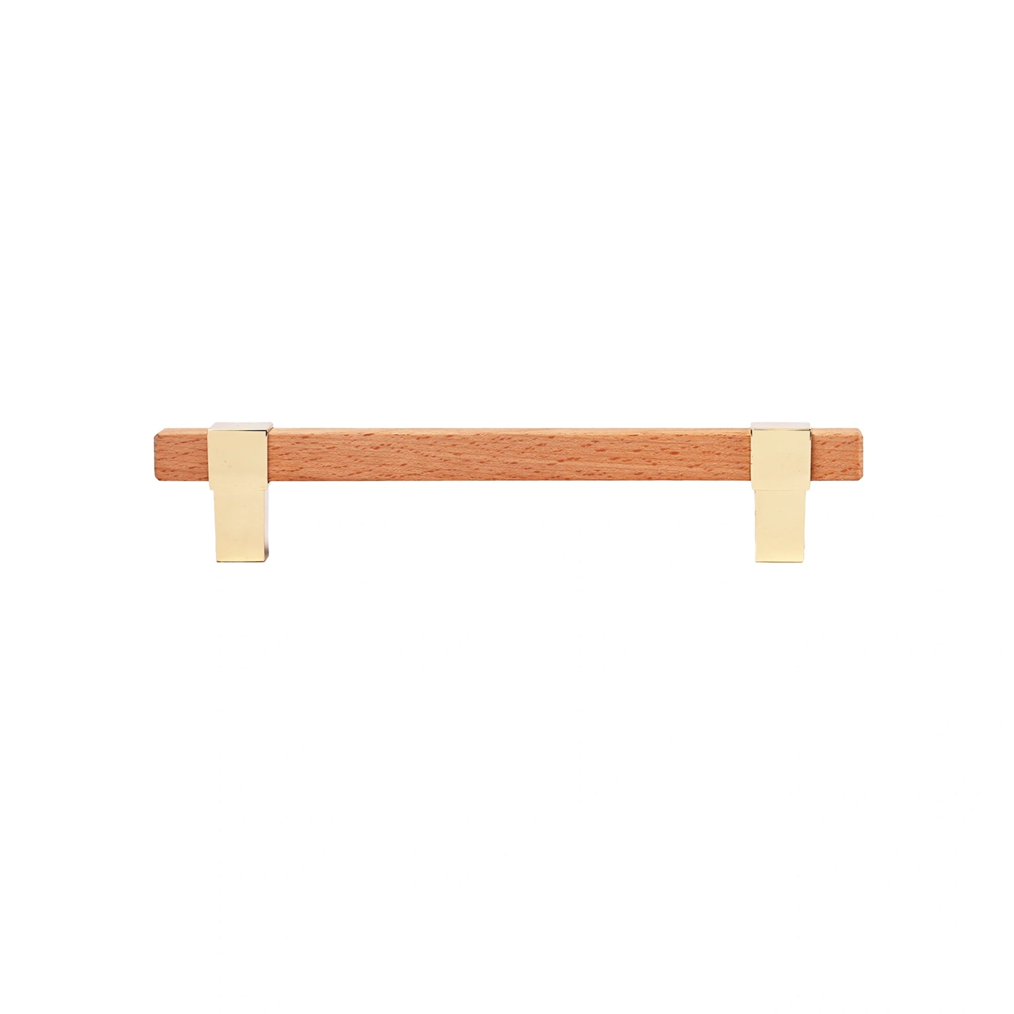 Mantara Lorien Handle W-0028 is a modern zinc and beech wood handle in Gold ideal for kitchen and dresser drawers.