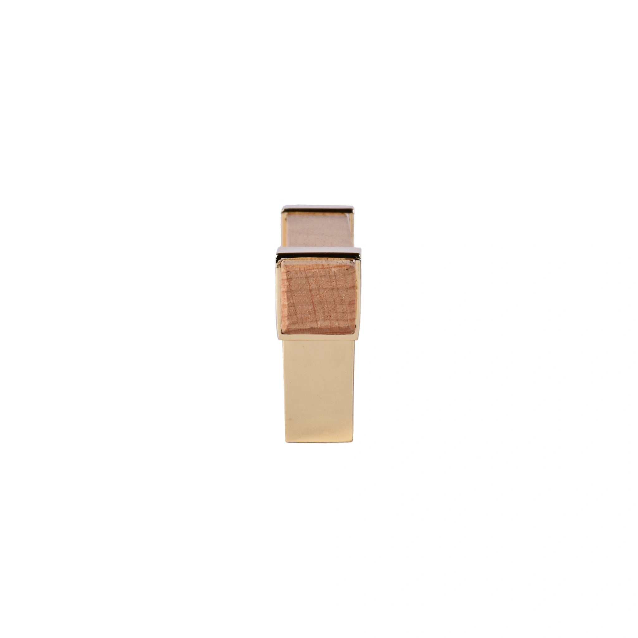 Mantara Lorien Handle W-0028 is a modern zinc and beech wood handle in Gold ideal for kitchen and dresser drawers.