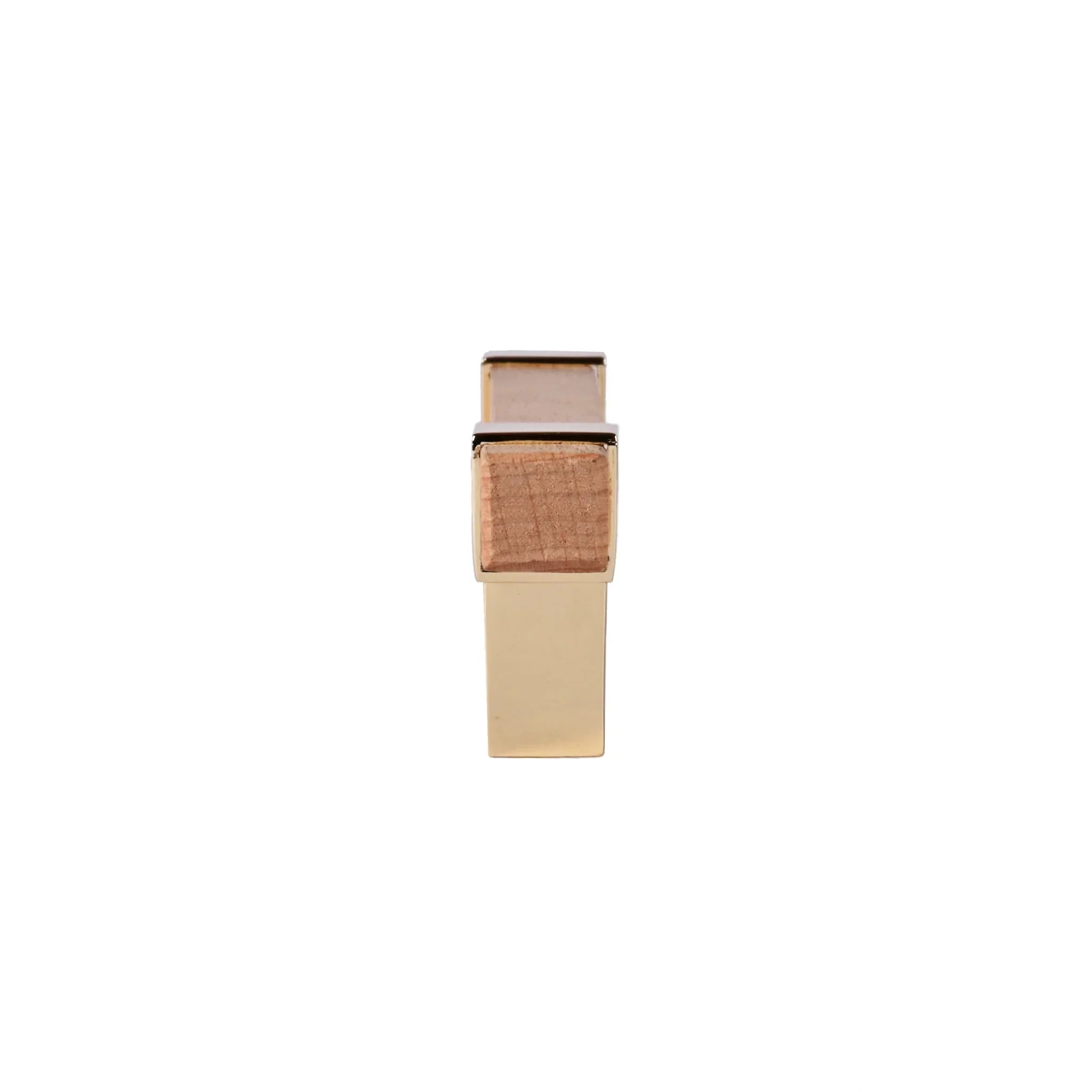 Mantara Lorien Handle W-0028 is a modern zinc and beech wood handle in Gold ideal for kitchen and dresser drawers.