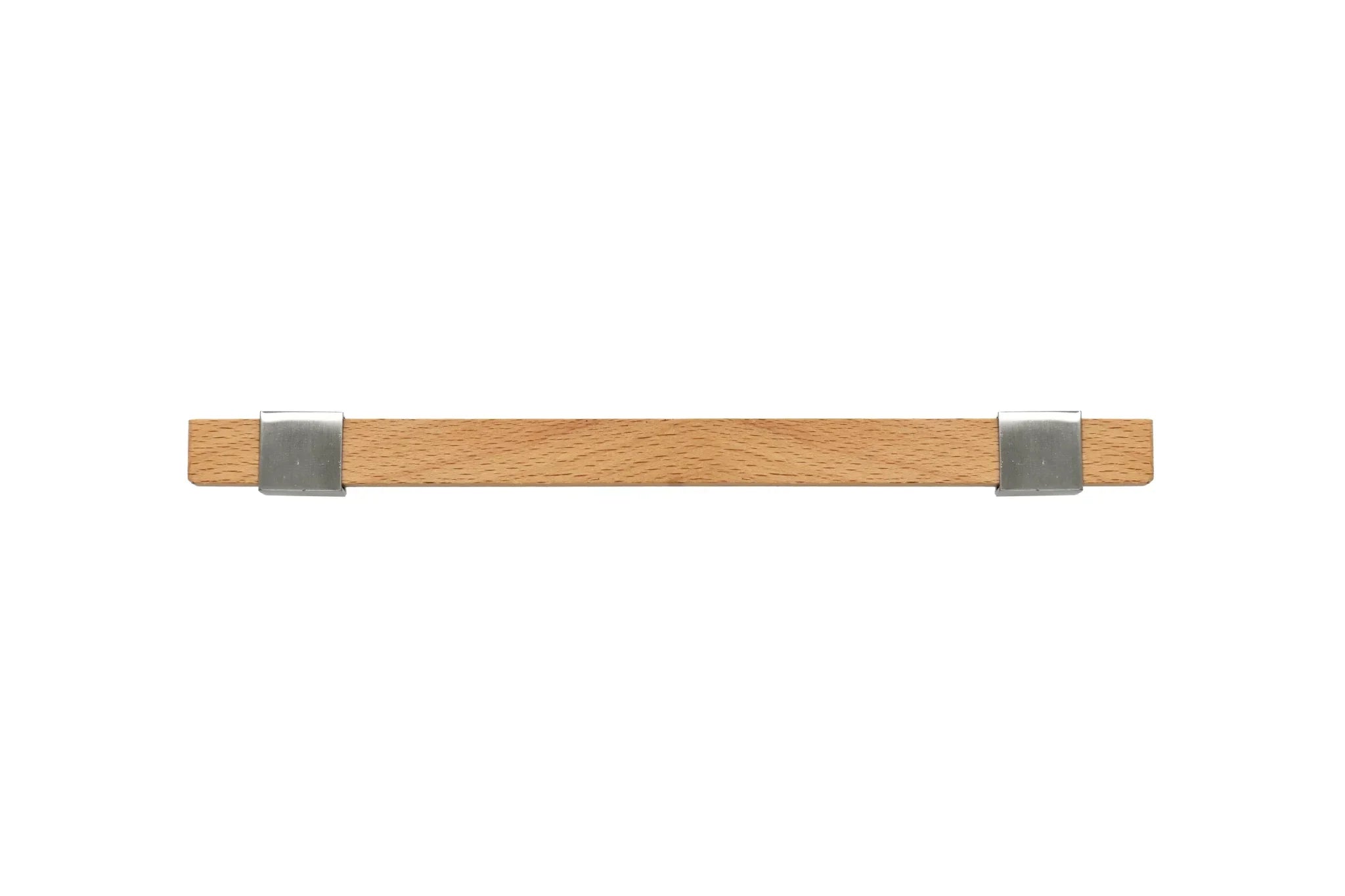Mantara Lorien Handle W-0028 is a modern zinc and beech wood handle in silver ideal for kitchen and dresser drawers.