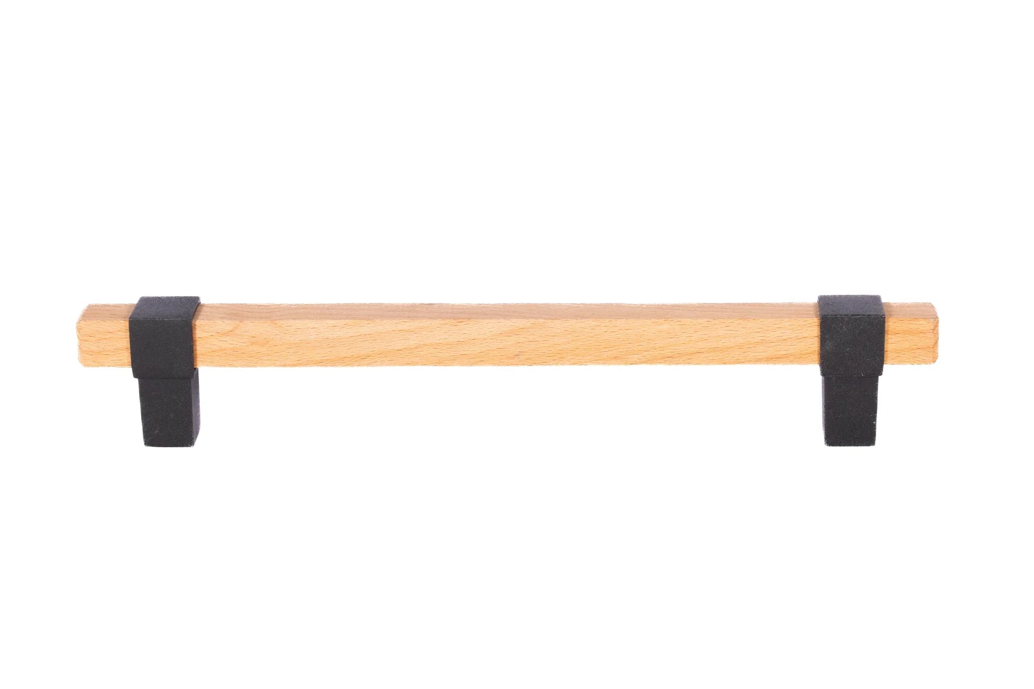 Mantara Lorien Handle W-0028 is a modern zinc and beech wood handle in black ideal for kitchen and dresser drawers.