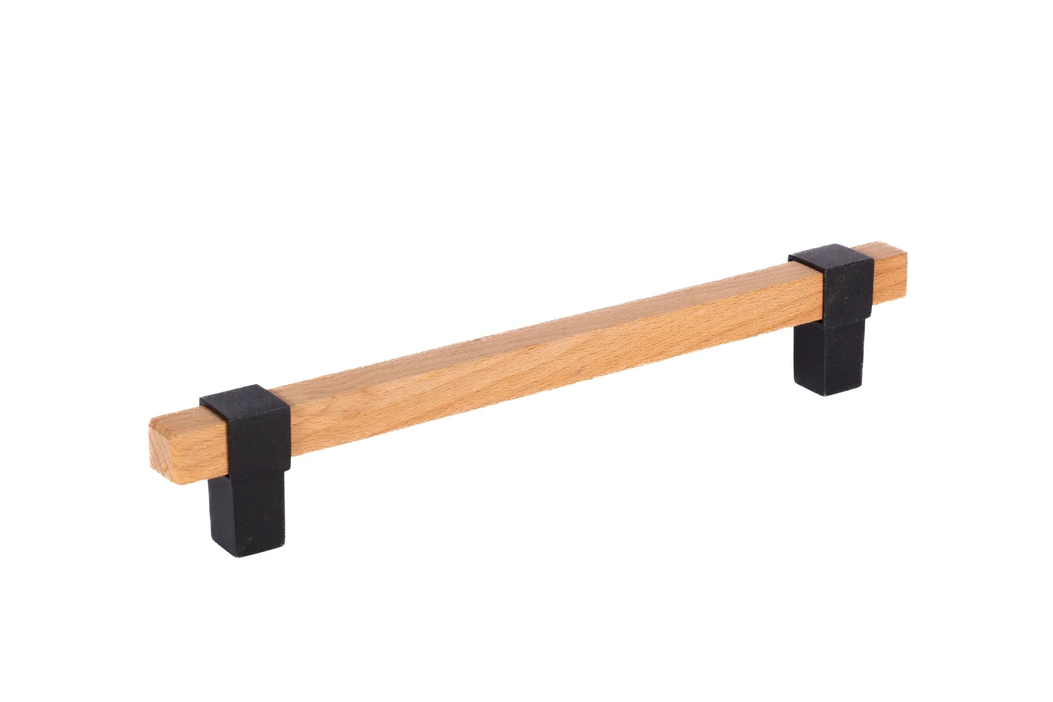 Mantara Lorien Handle W-0028 is a modern zinc and beech wood handle in black ideal for kitchen and dresser drawers.