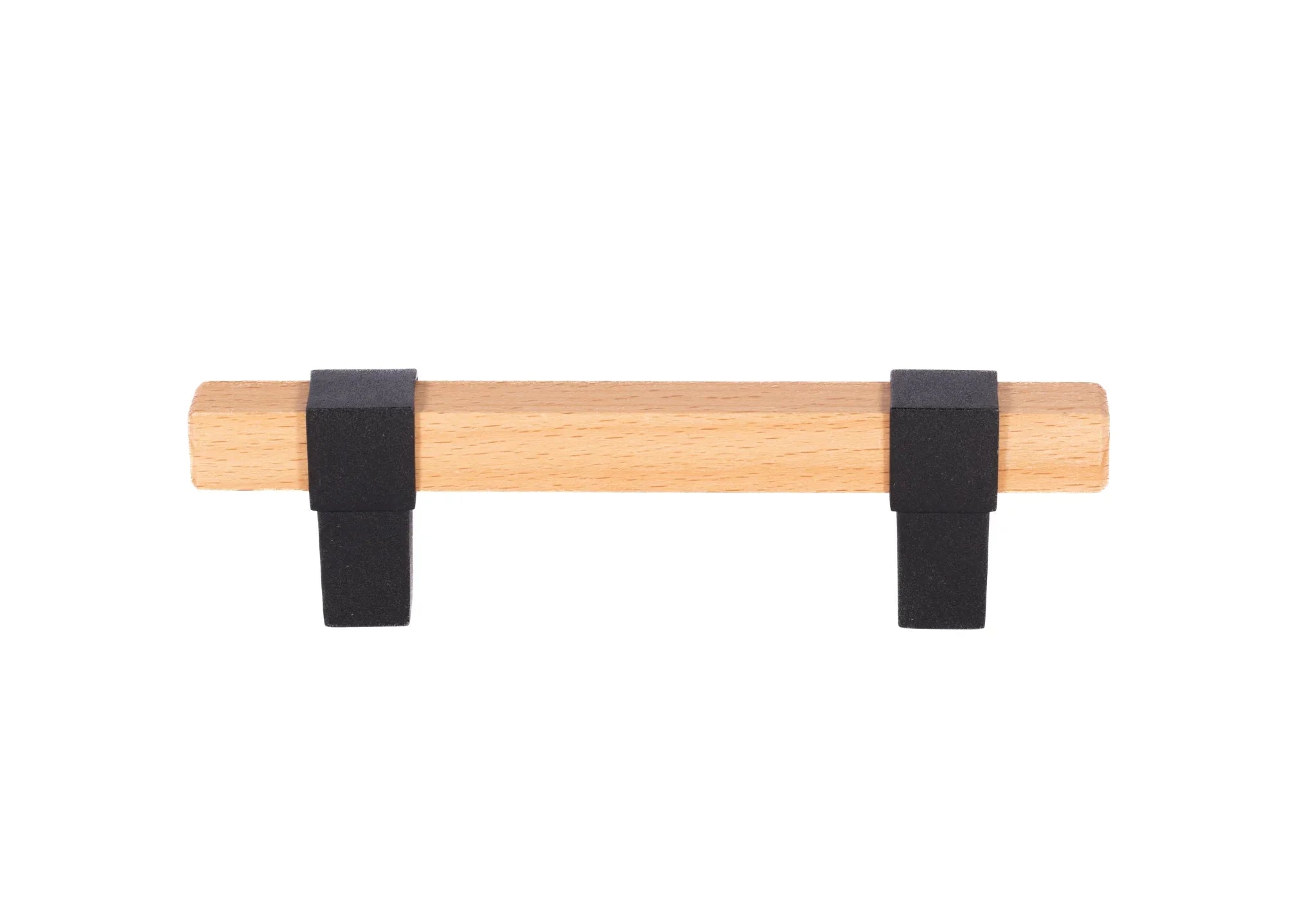 Mantara Lorien Handle W-0028 is a modern zinc and beech wood handle in black ideal for kitchen and dresser drawers.