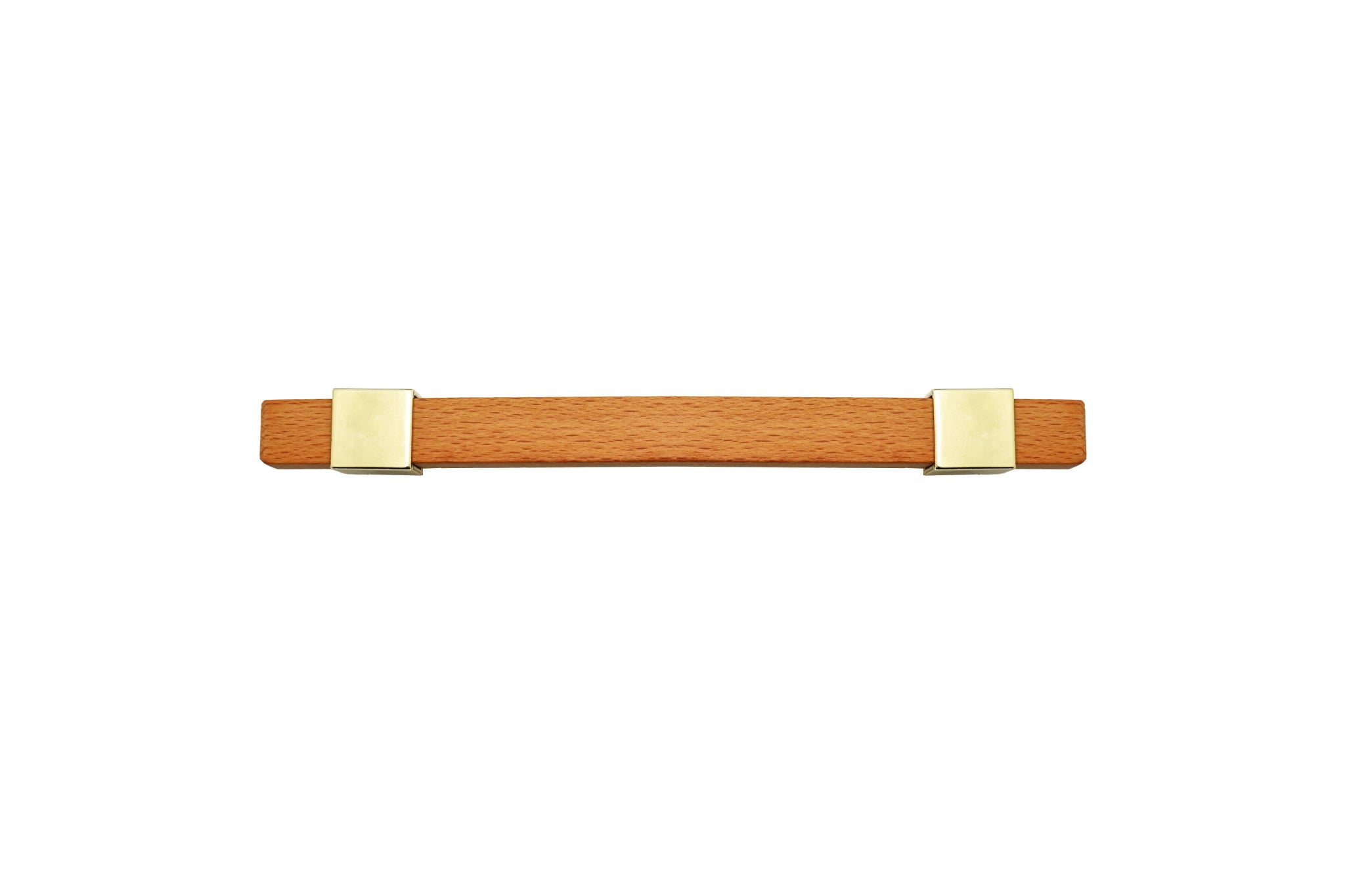 Mantara Lorien Handle W-0028 is a modern zinc and beech wood handle in Gold ideal for kitchen and dresser drawers.