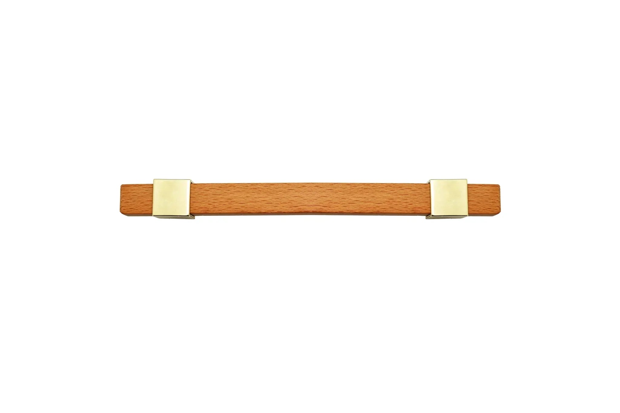 Mantara Lorien Handle W-0028 is a modern zinc and beech wood handle in Gold ideal for kitchen and dresser drawers.
