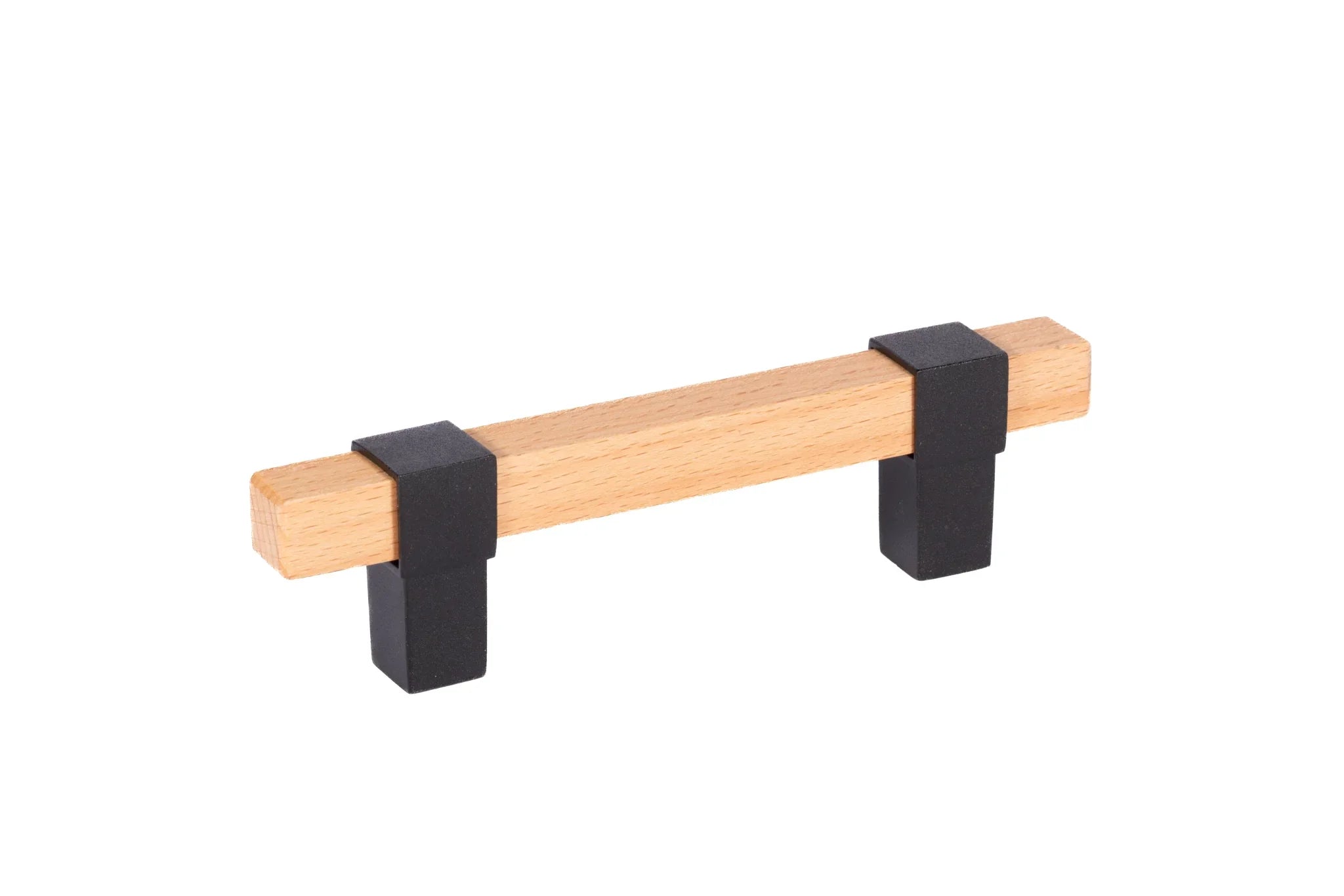 Mantara Lorien Handle W-0028 is a modern zinc and beech wood handle in black ideal for kitchen and dresser drawers.