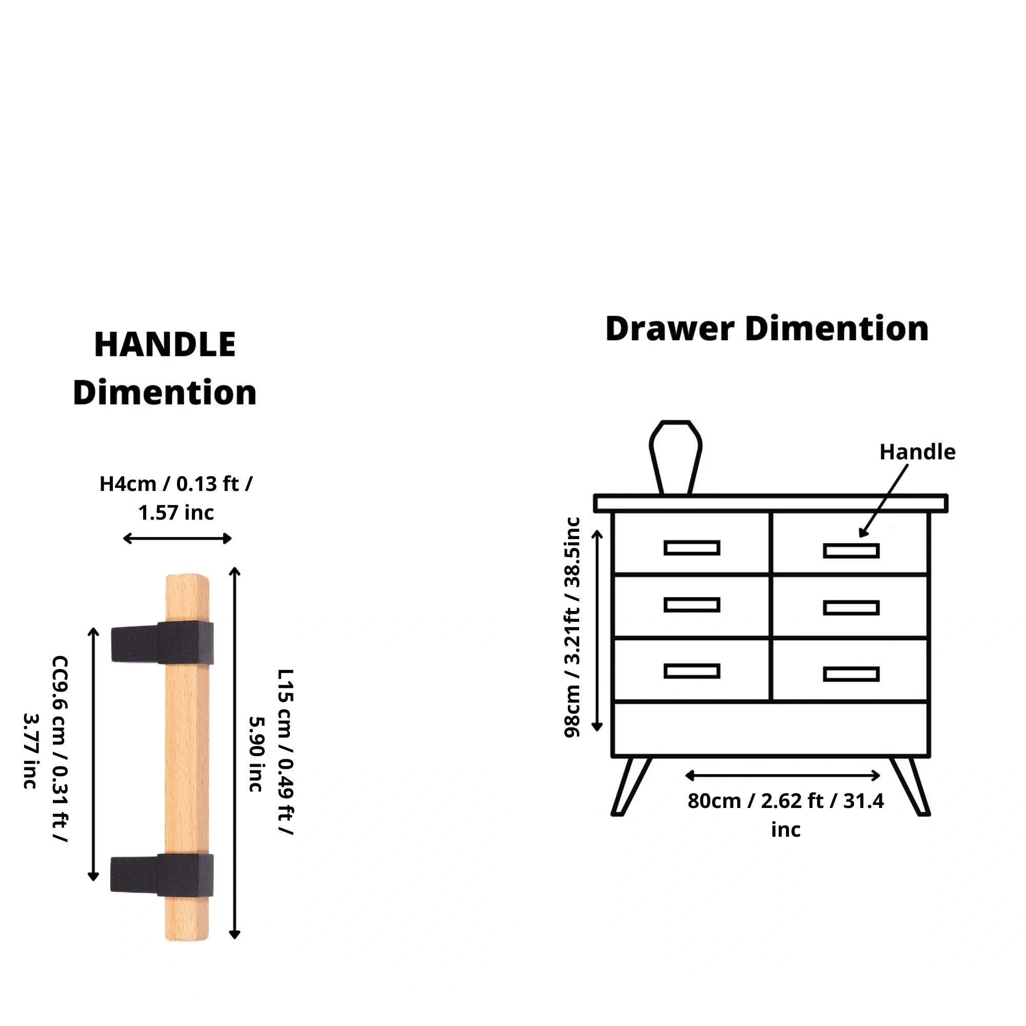 Mantara Lorien Handle W-0028 is a modern zinc and beech wood handle in black ideal for kitchen and dresser drawers.