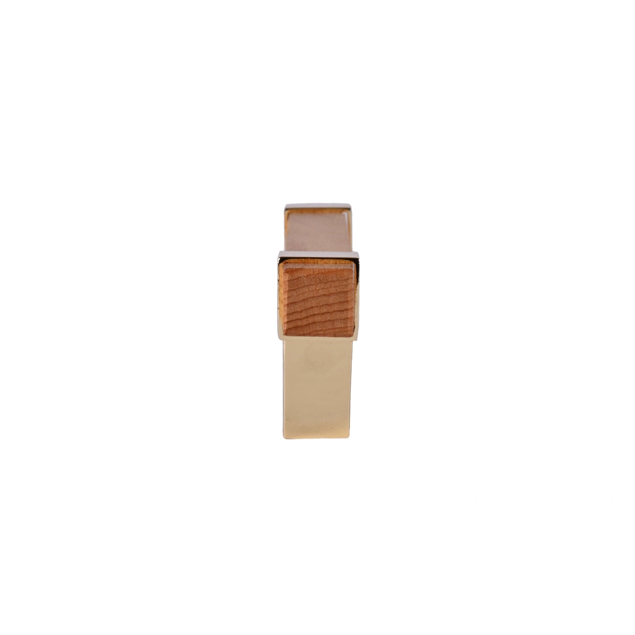 Mantara Lorien Handle W-0028 is a modern zinc and beech wood handle in Gold ideal for kitchen and dresser drawers.