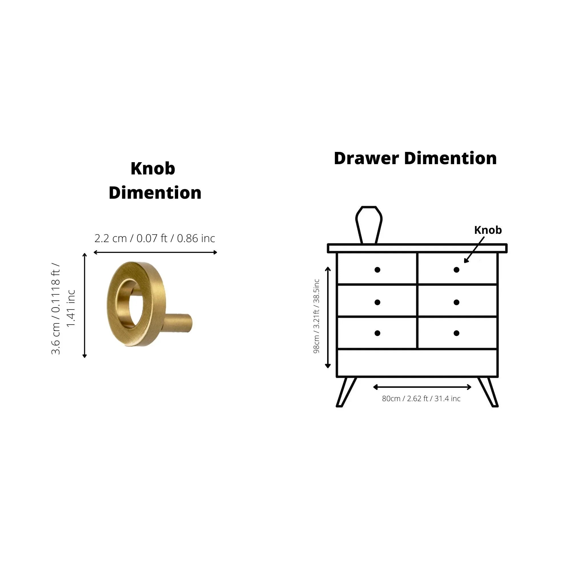 The Mantara B-0025 Lupa Knob is a modern brushed brass knob in gold, ideal for doors, kitchens, furniture, and cabinets.