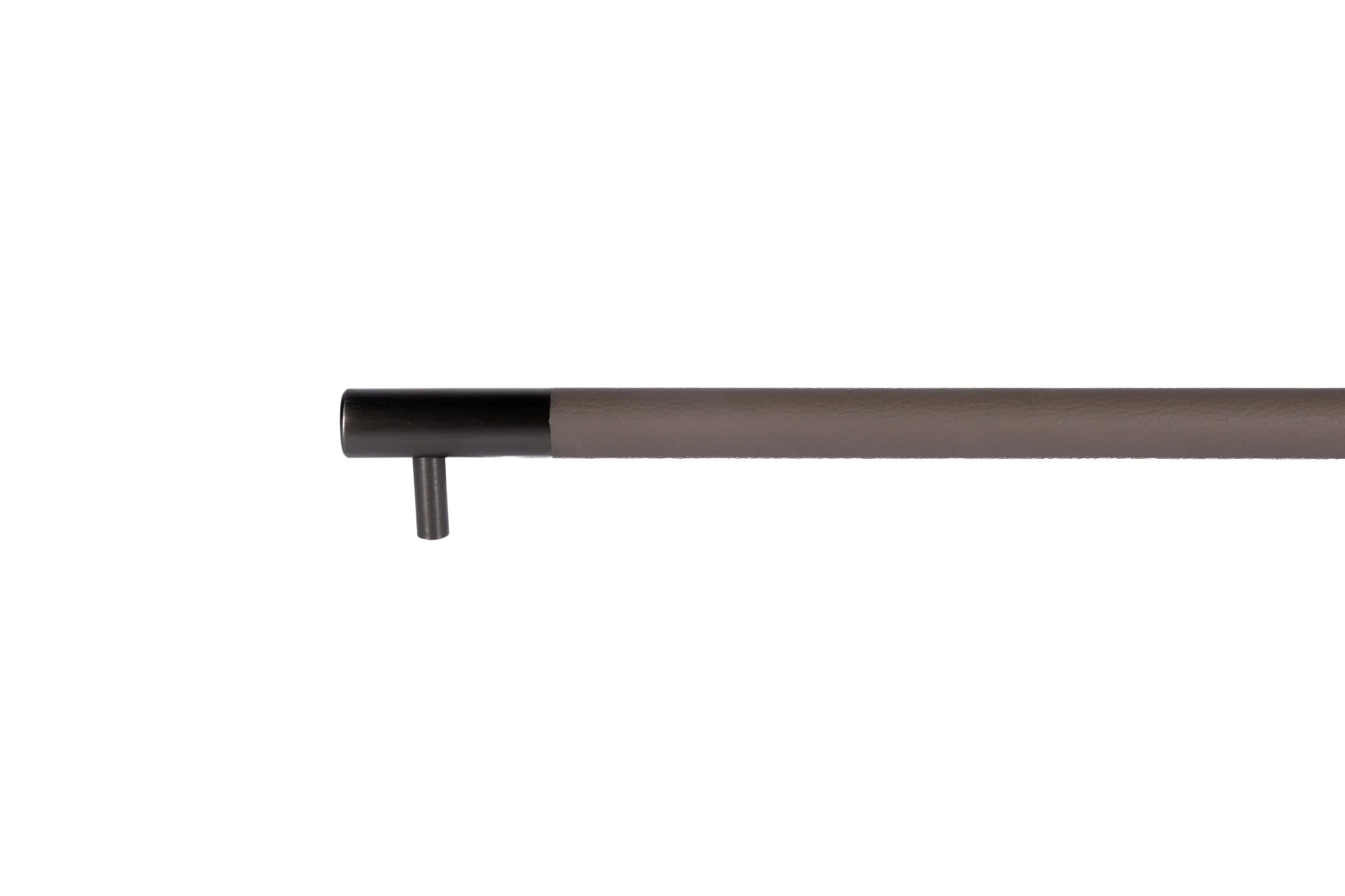 The Mantara L-0010 Lyra Handle is a modern aluminium + leather handle in grey, ideal for kitchens, cabinets, and wardrobes.