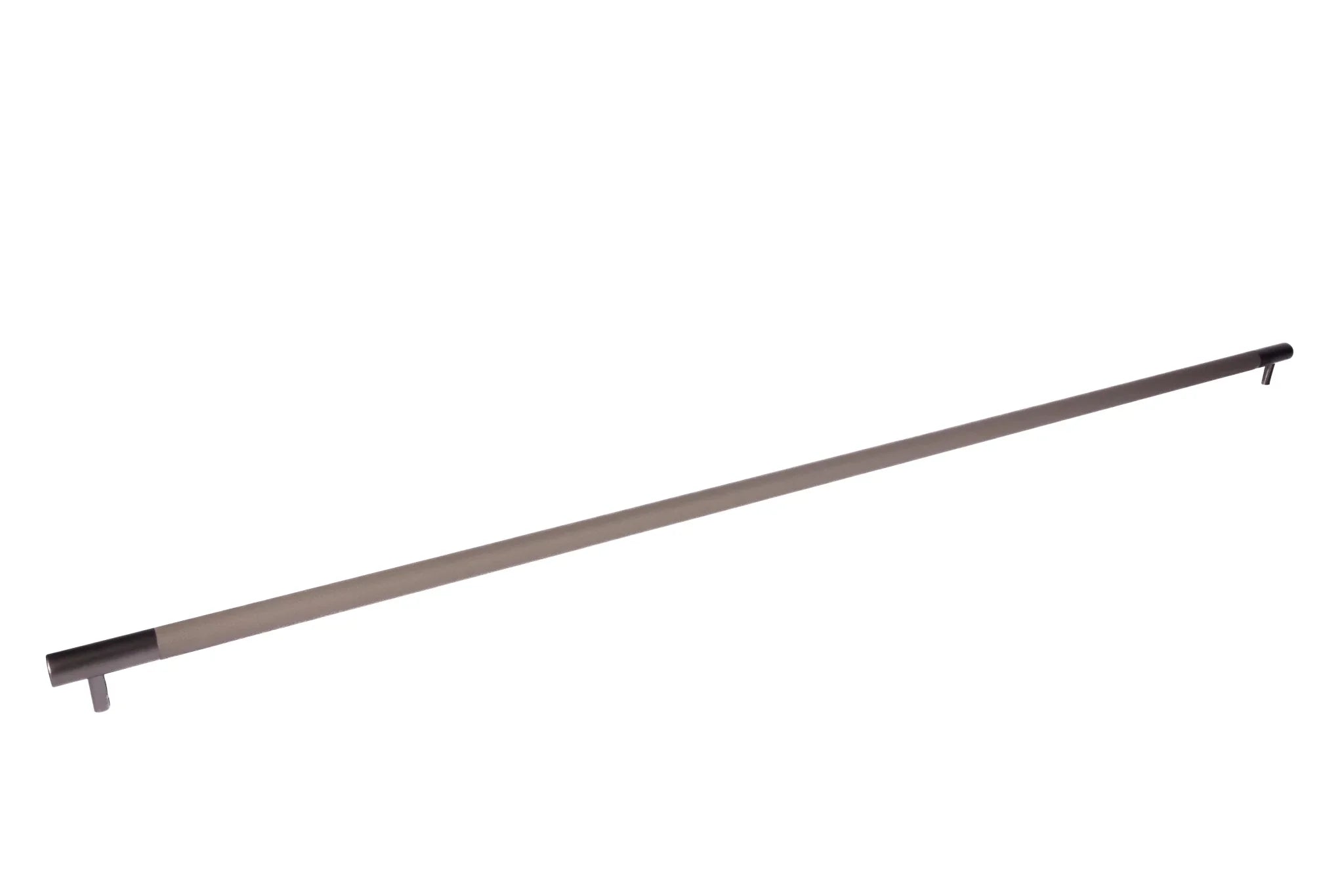 The Mantara L-0010 Lyra Handle is a modern aluminium + leather handle in grey, ideal for kitchens, cabinets, and wardrobes.