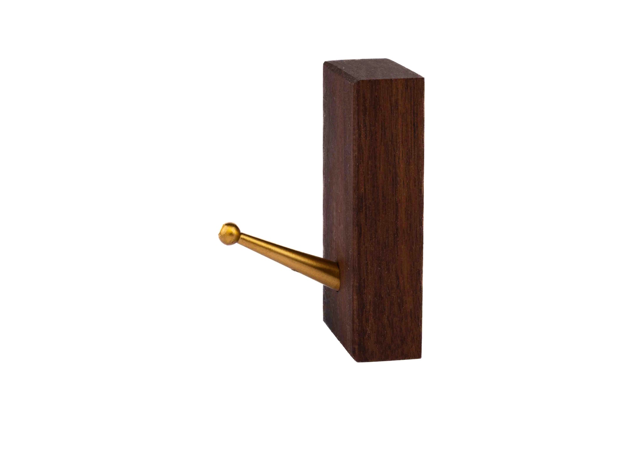 Mantara Magnolia Hook W-0025 is a modern brown wooden hook in brushed finish, ideal for kitchen and dresser drawers.