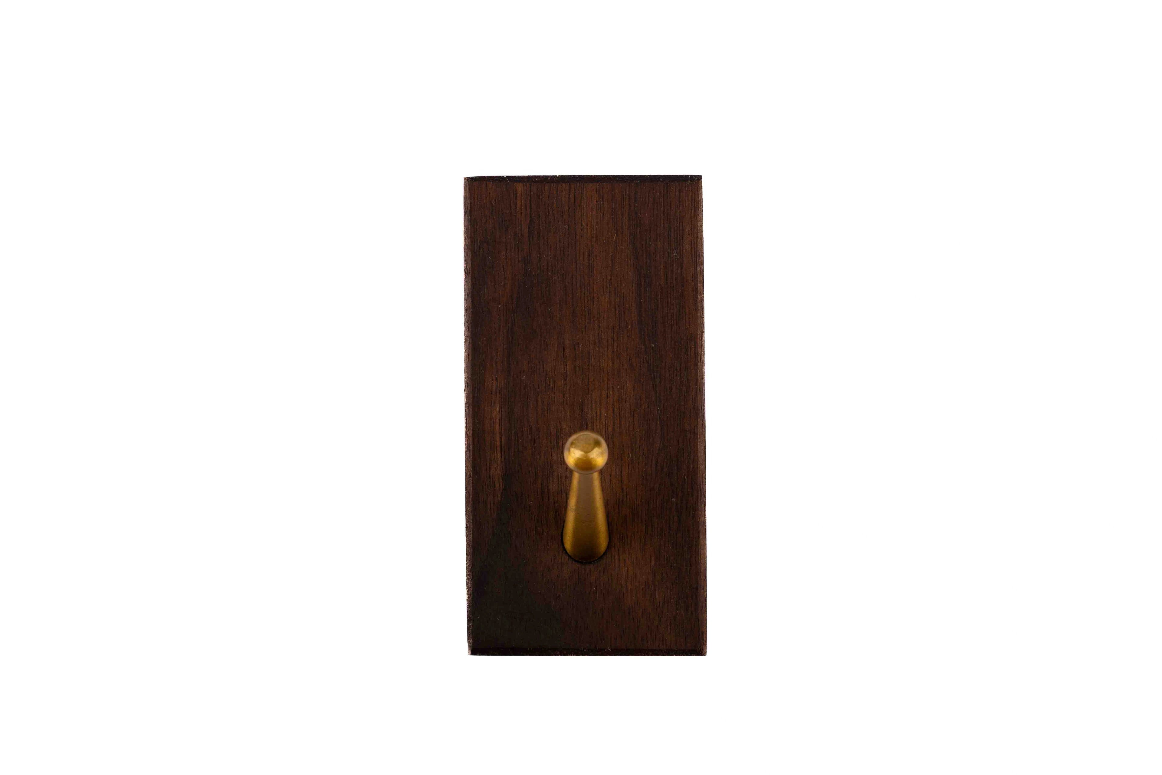 Mantara Magnolia Hook W-0025 is a modern brown wooden hook in brushed finish, ideal for kitchen and dresser drawers.