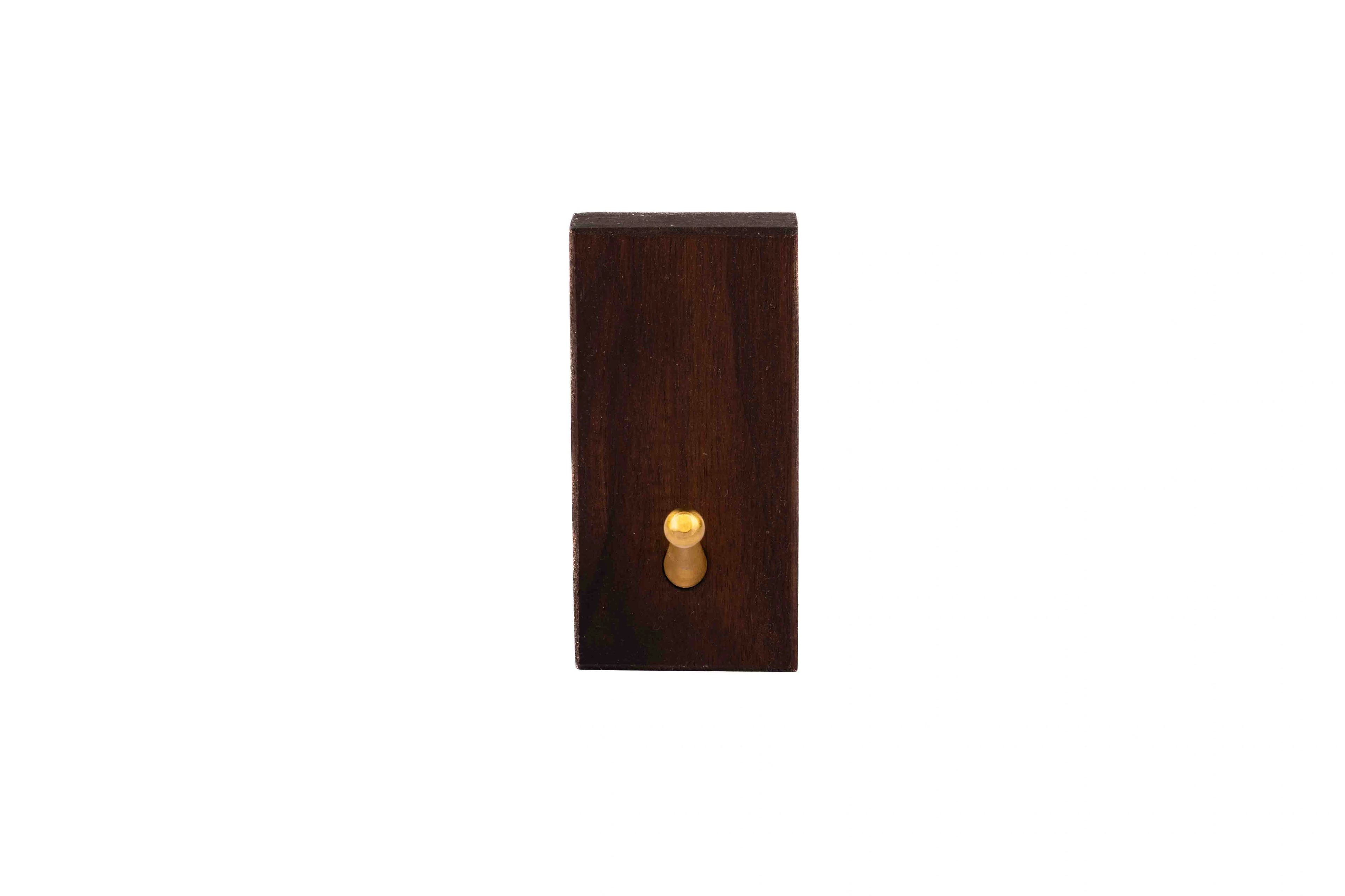 Mantara Magnolia Hook W-0025 is a modern brown wooden hook in brushed finish, ideal for kitchen and dresser drawers.