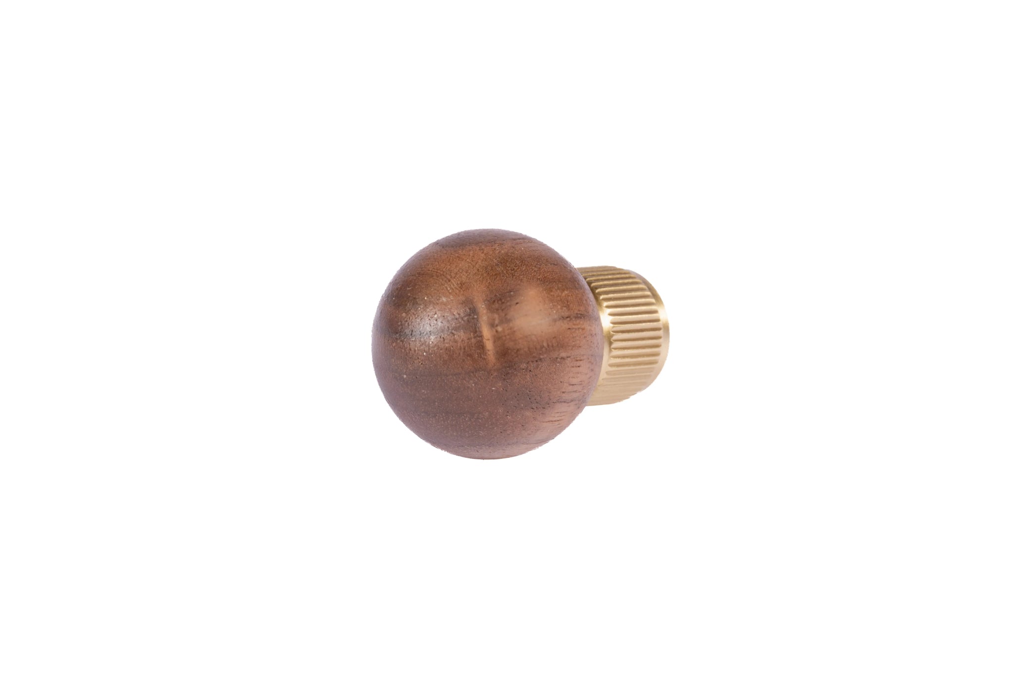 Mantara Mahara Knob W-0055 is a modern walnut wood knob with brushed finish, ideal for kitchen and dresser drawers.