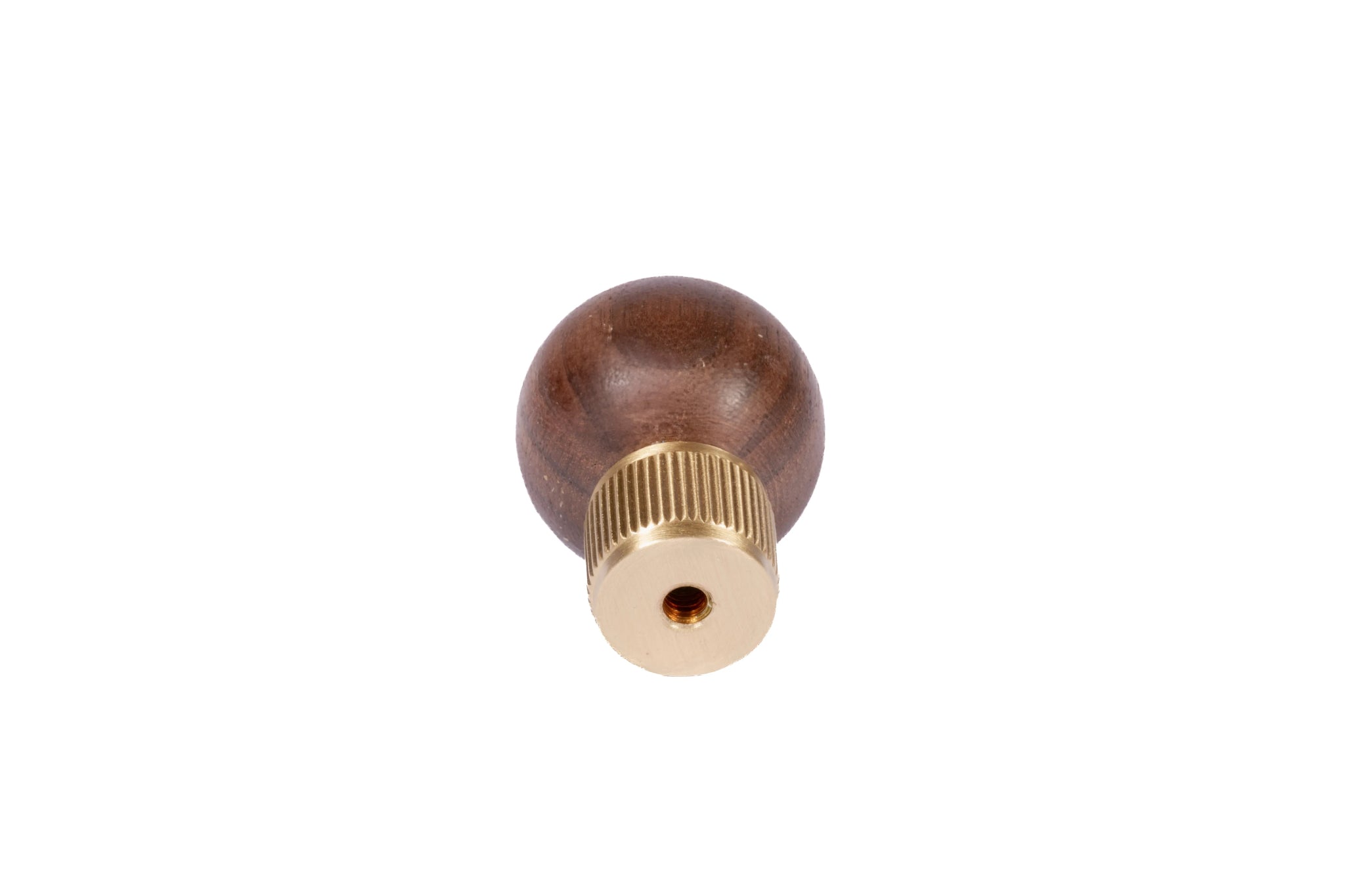 Mantara Mahara Knob W-0055 is a modern walnut wood knob with brushed finish, ideal for kitchen and dresser drawers.