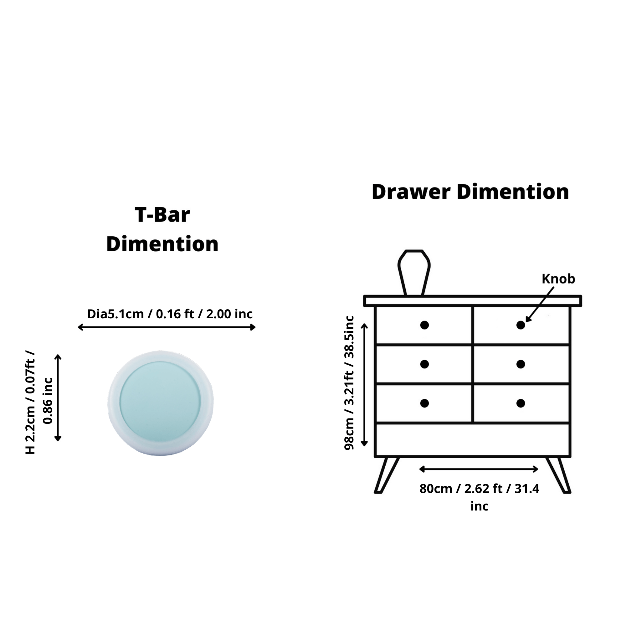 Mallow Knob S-0001 in blue silicone, brushed finish, 51mm size, for drawers by Mantara.