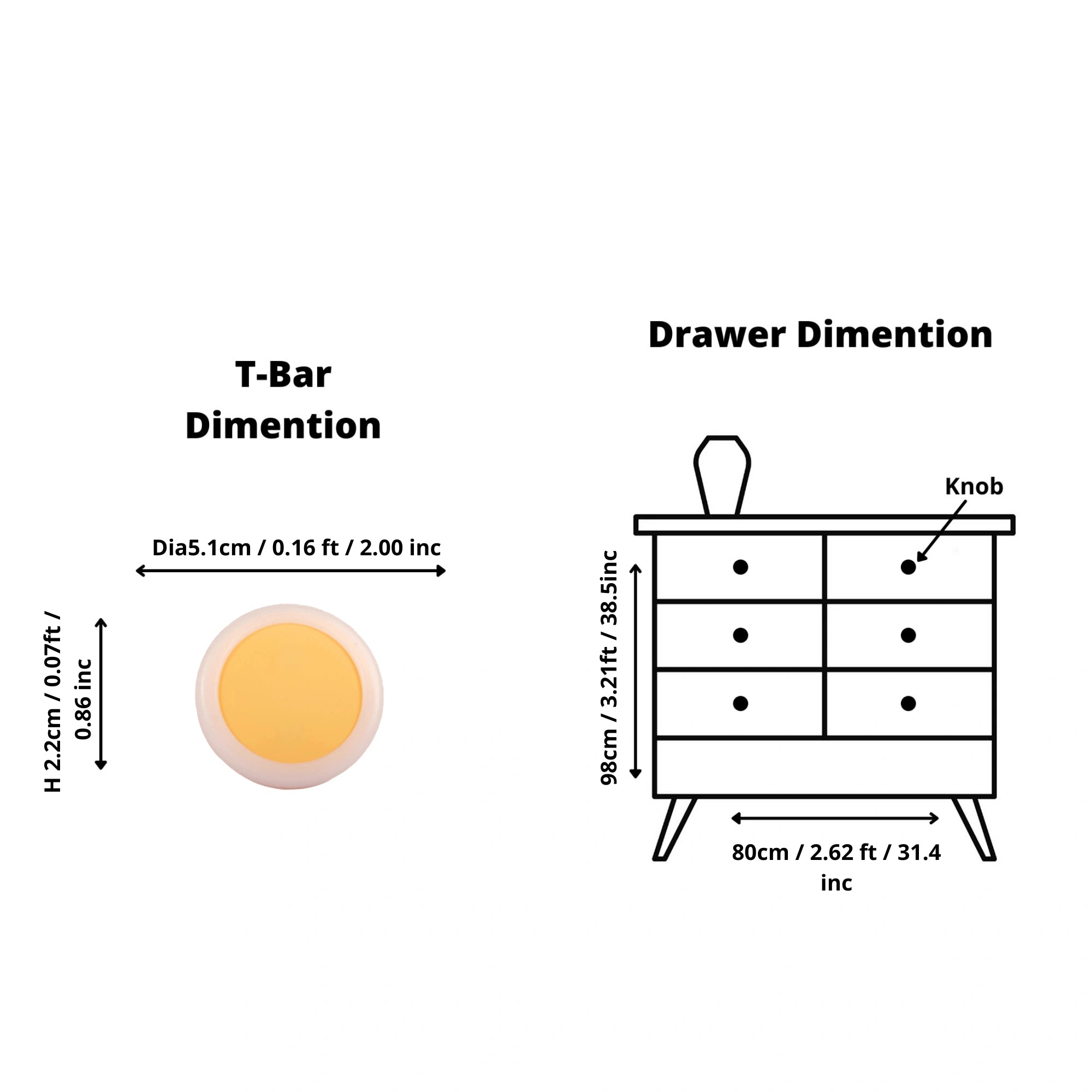 Mantara Mallow Knob S-0001 is a modern silicone knob in yellow, ideal for kitchen drawers, dresser drawers.