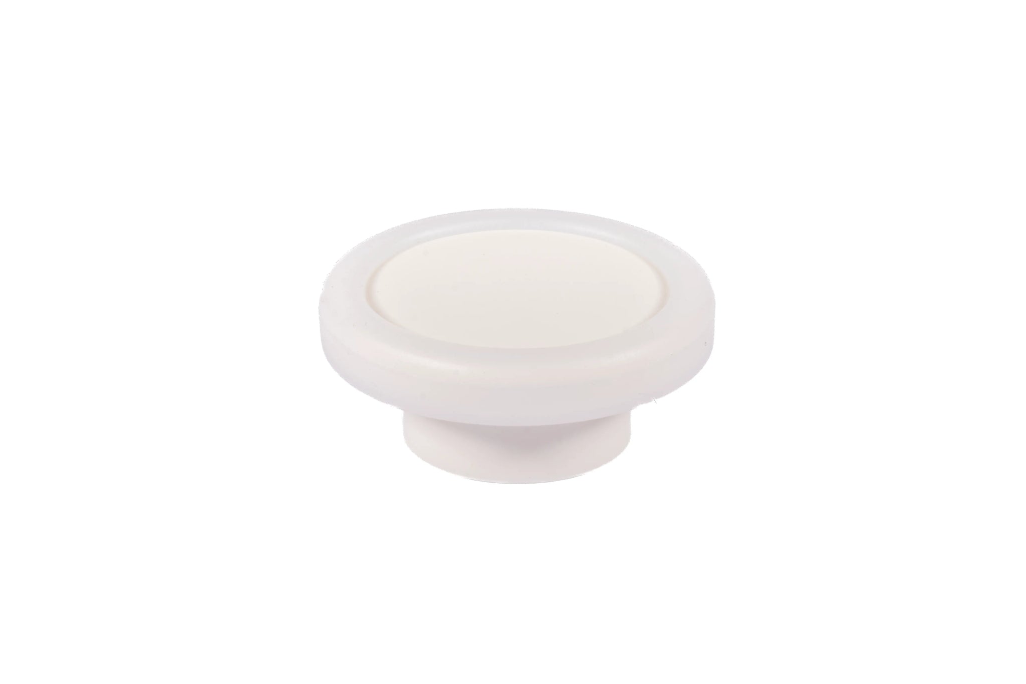 Mallow Knob S-0001 in white silicone, brushed finish, 51mm size, for drawers by Mantara.