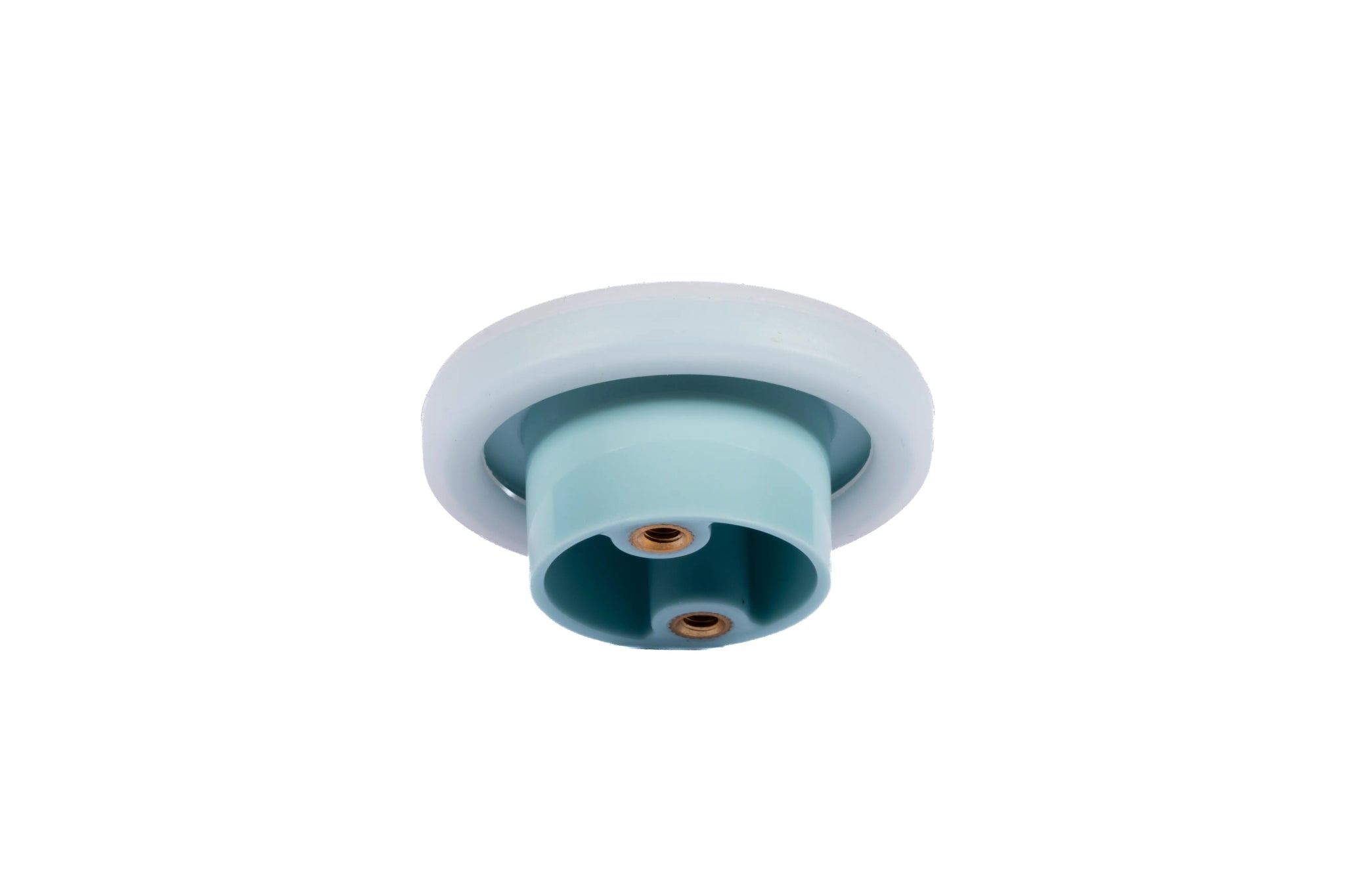 Mallow Knob S-0001 in blue silicone, brushed finish, 51mm size, for drawers by Mantara.