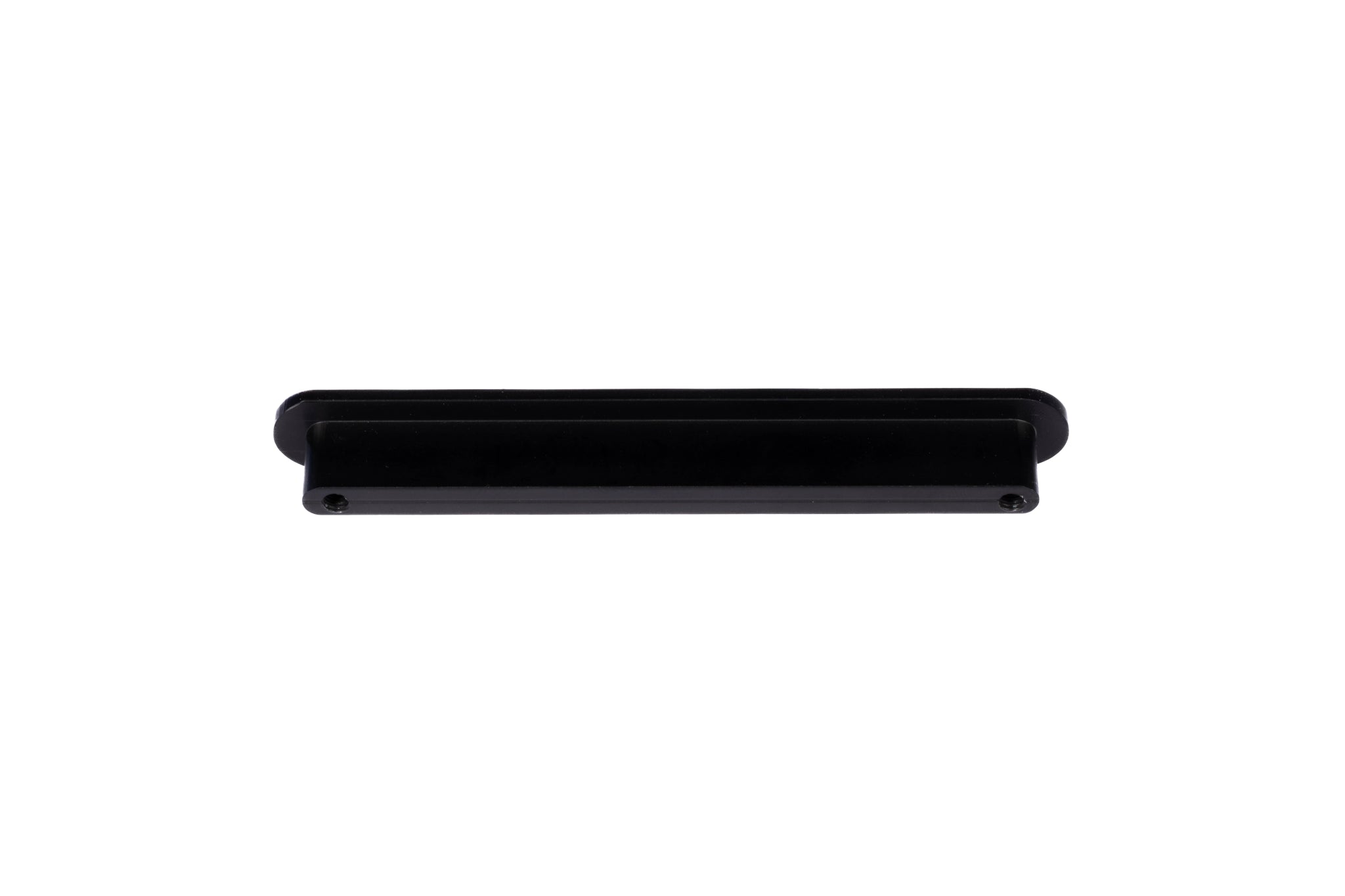 A minimalist drawer handle, Adele in aluminum with brushed brass bar and matte black mounts, model AL-0021 by Mantara.
