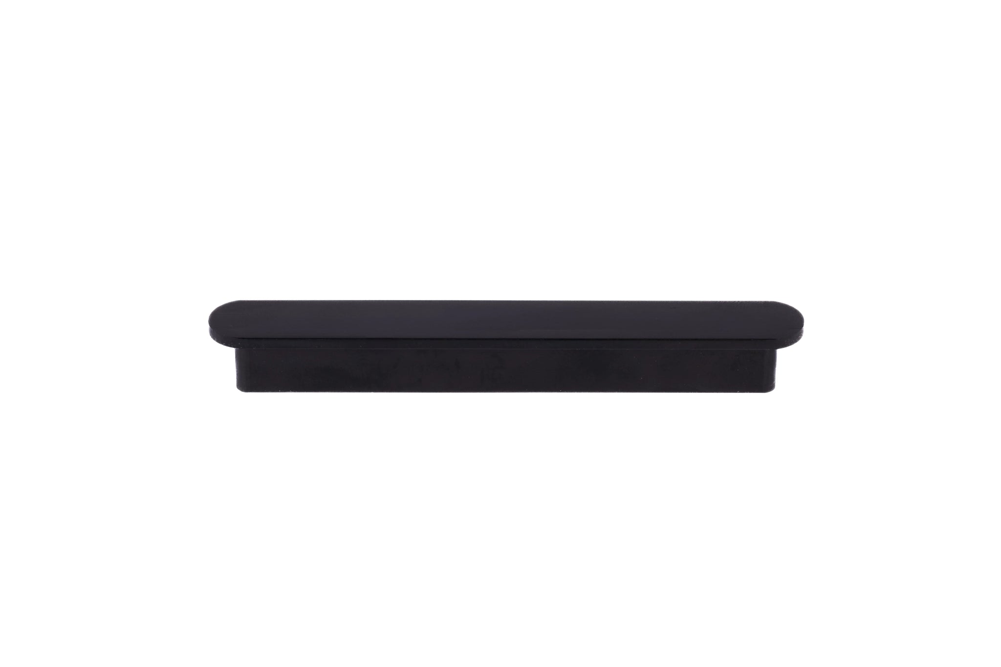 A minimalist drawer handle, Adele in aluminum with brushed brass bar and matte black mounts, model AL-0021 by Mantara.