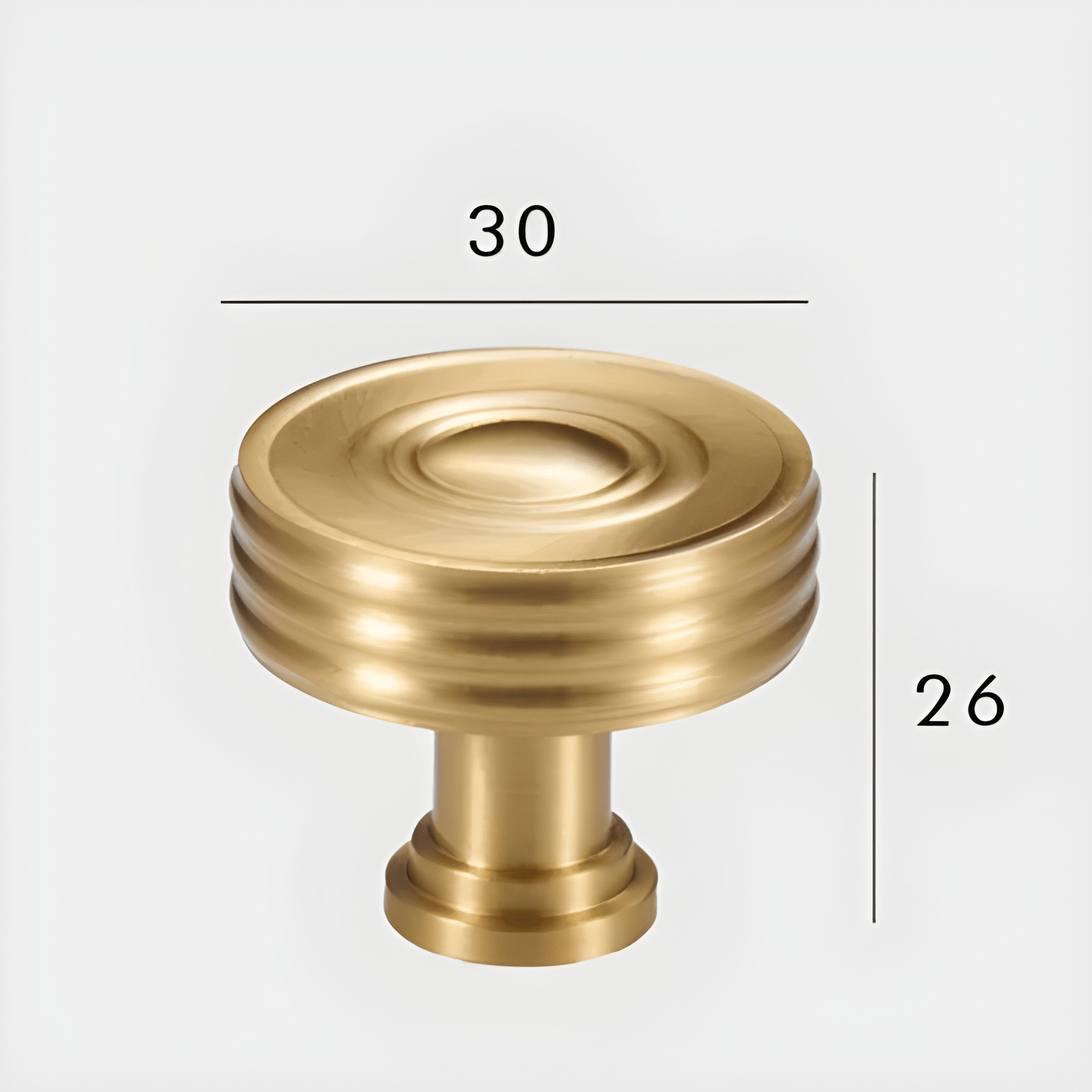 The Mantara B-0121 is a modern brass knob in gold with a brushed finish, ideal for kitchen drawers and dressers.