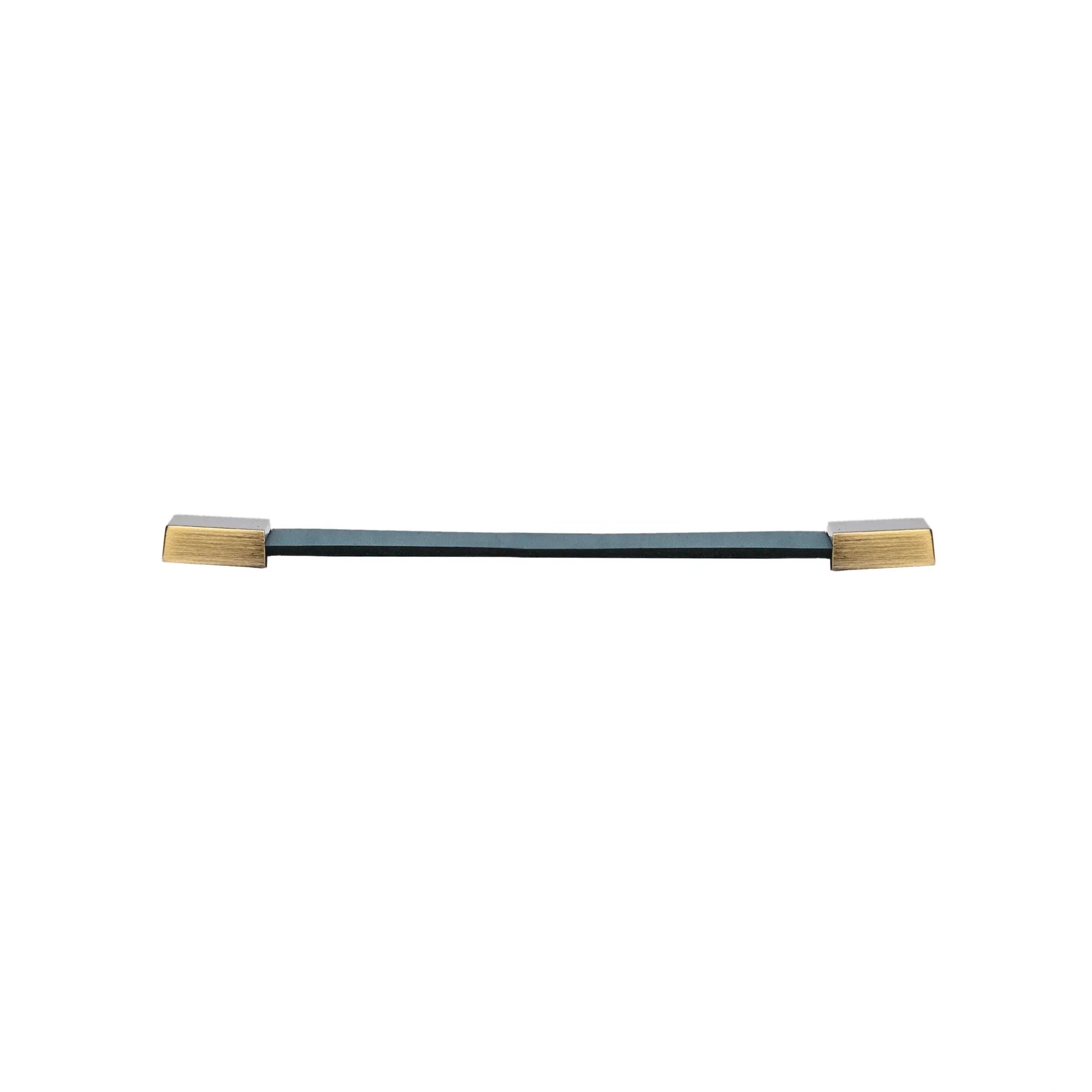 The Mantara L-0015 is a modern crystal handle in blue, ideal for kitchen drawers and dressers.