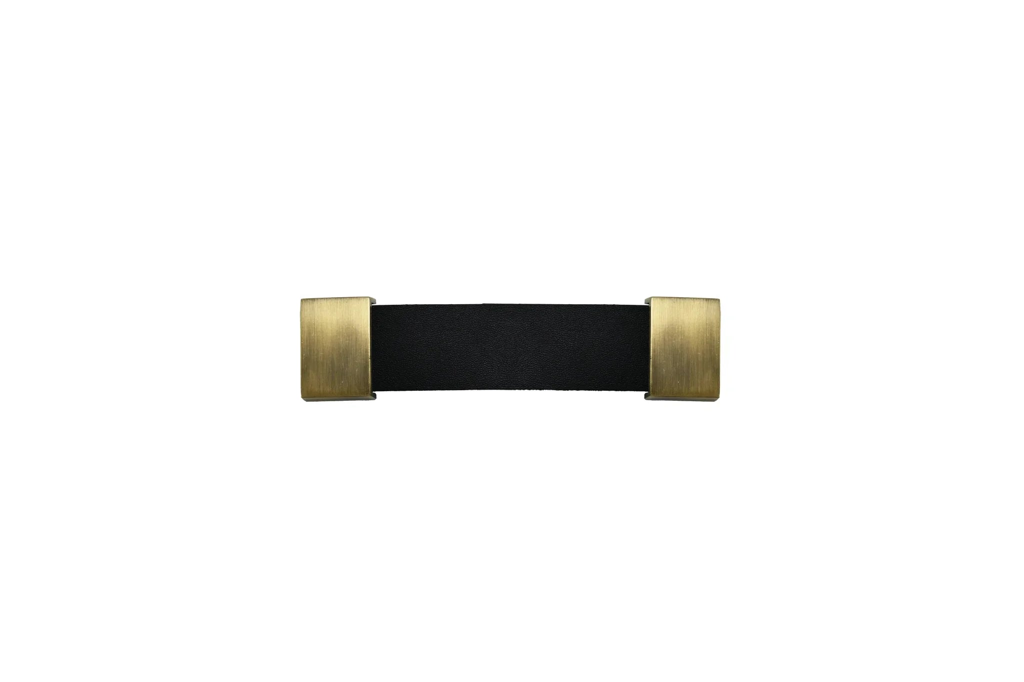 The Mantara L-0015 is a modern crystal handle in black, ideal for kitchen drawers and dressers.