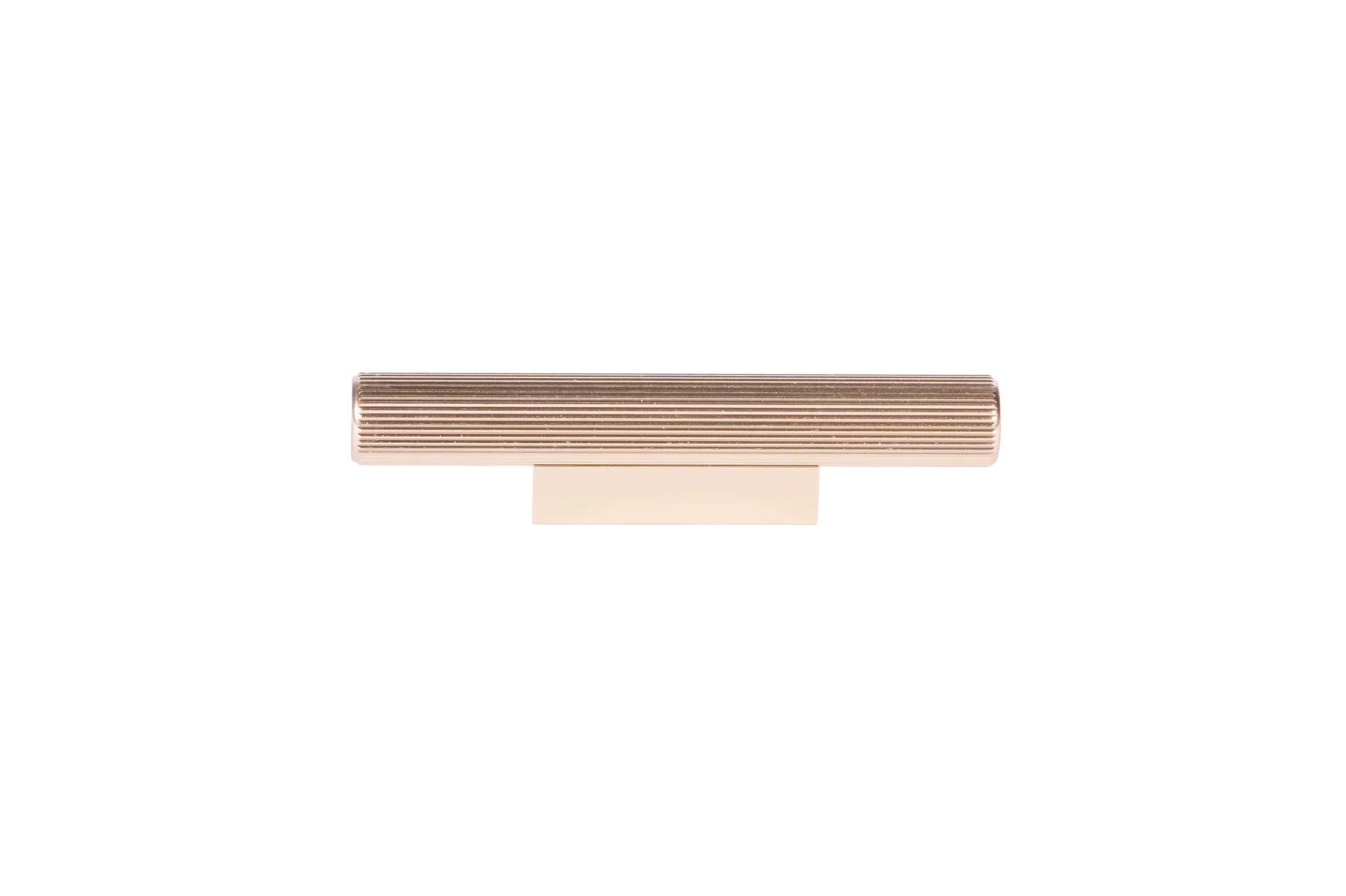The Mantara AL-0012 Mara Handle is a modern aluminum handle in gold with a brushed finish, ideal for kitchens and drawers.