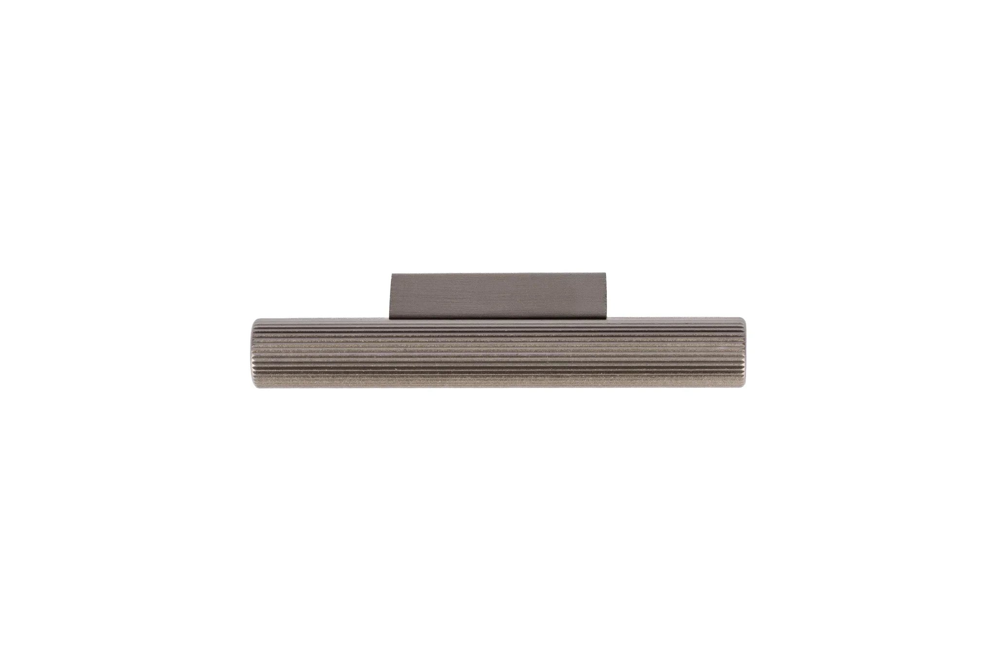 The Mantara AL-0012 Mara Handle is a modern aluminum handle in grey with a brushed finish, ideal for kitchens and drawers.