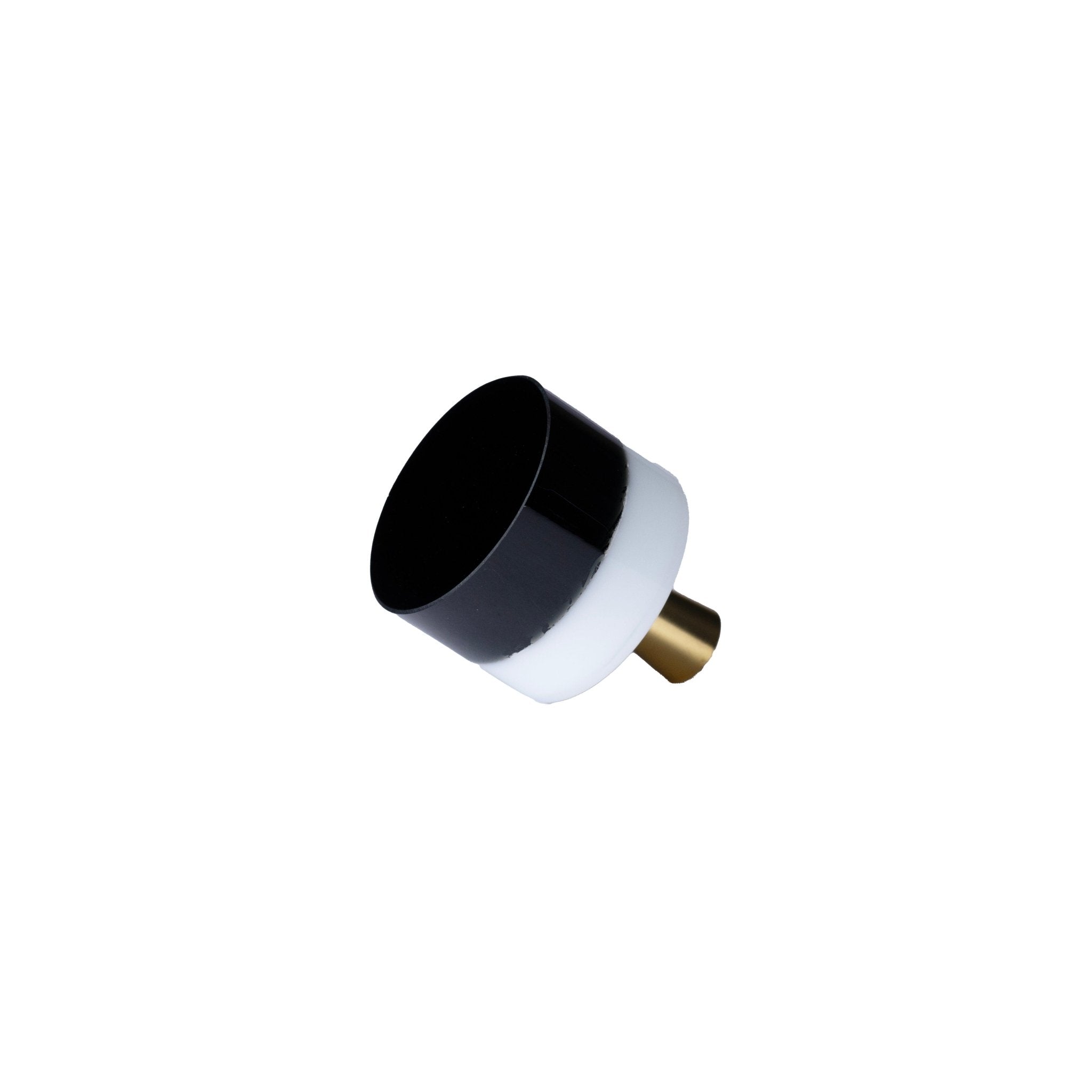 Marbella Knob M-0011 in black marble & brass, polished finish, 31mm, for modern kitchen cabinets by Mantara