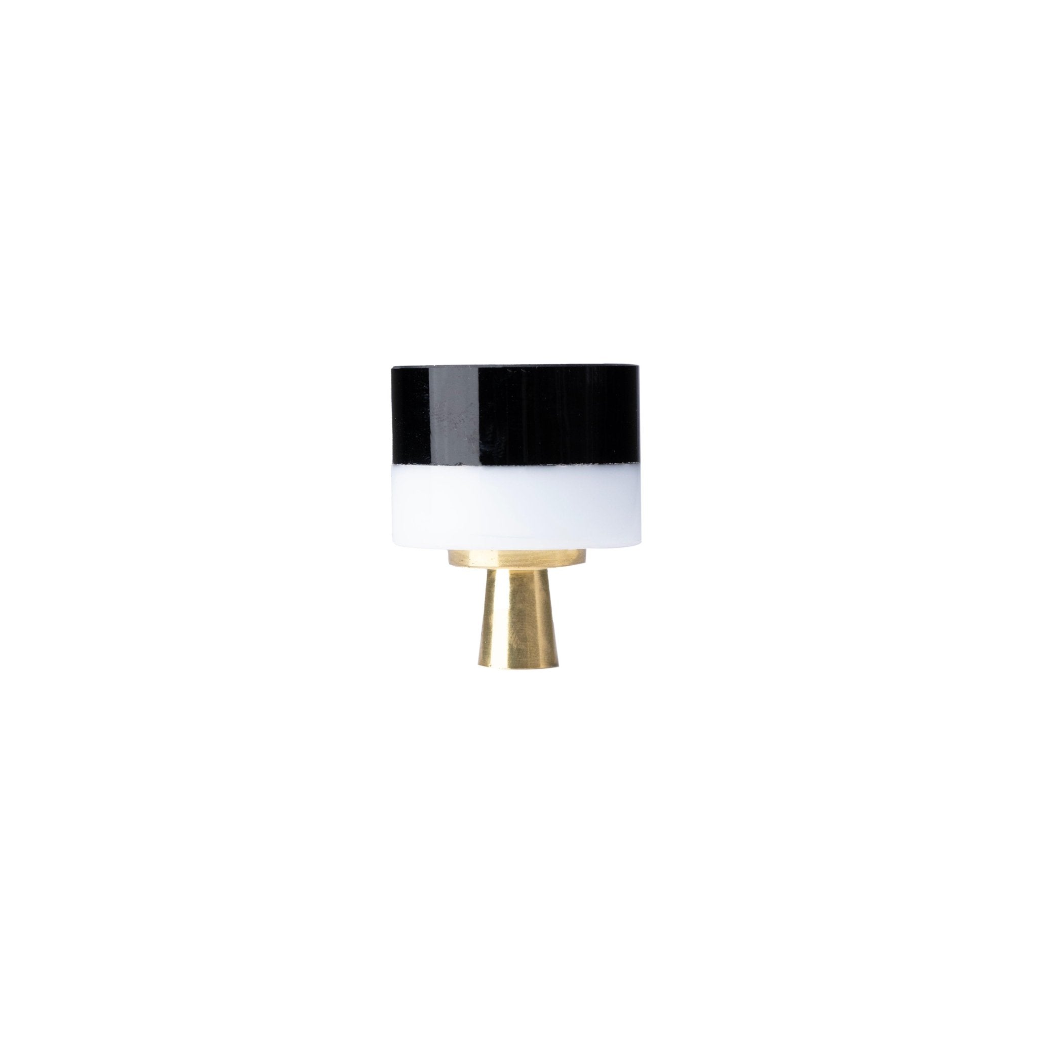 Marbella Knob M-0011 in black marble & brass, polished finish, 31mm, for modern kitchen cabinets by Mantara