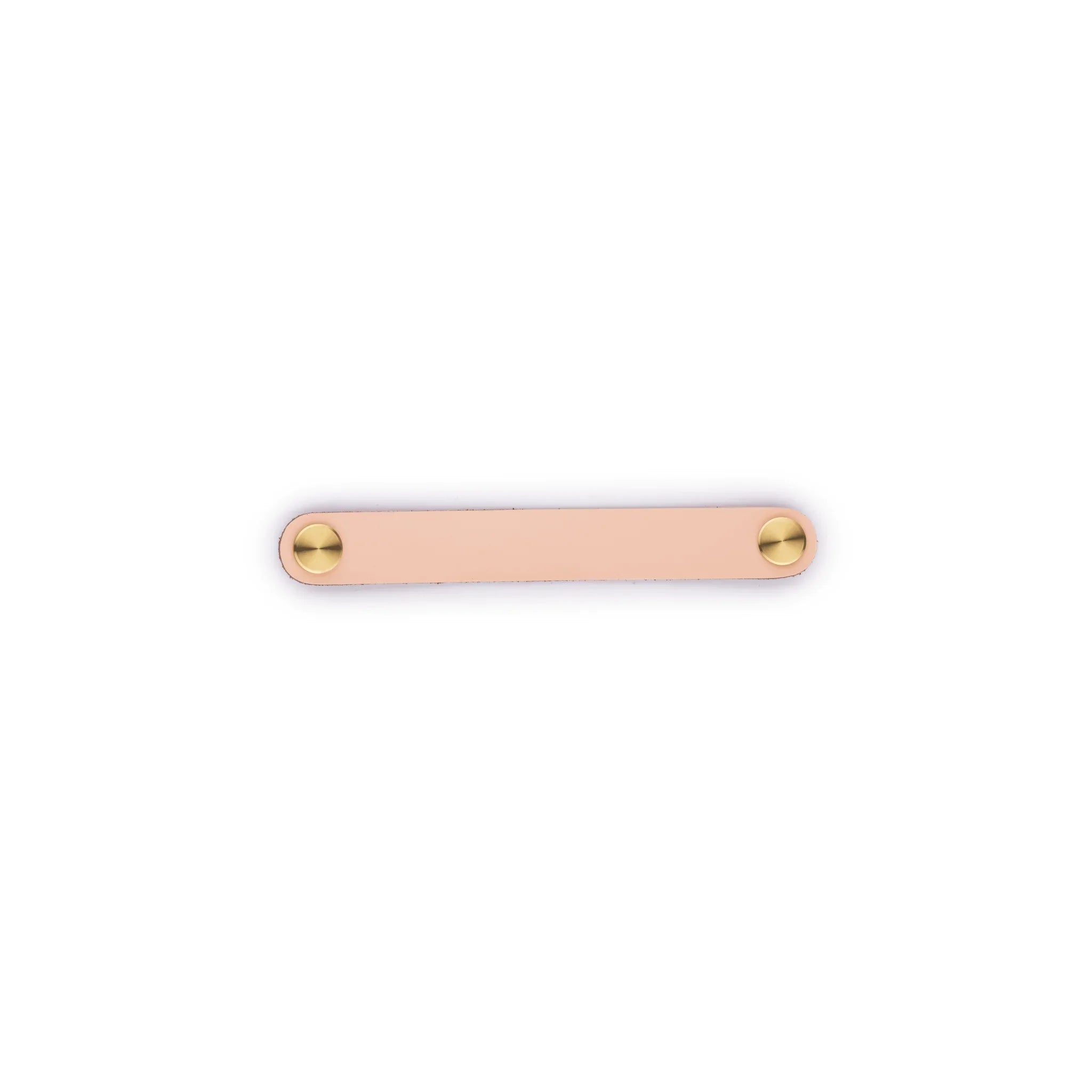 The Mantara L-0001-160 Maverick Handle is a Nordic leather and brass handle in pink, ideal for kitchens and wardrobes.