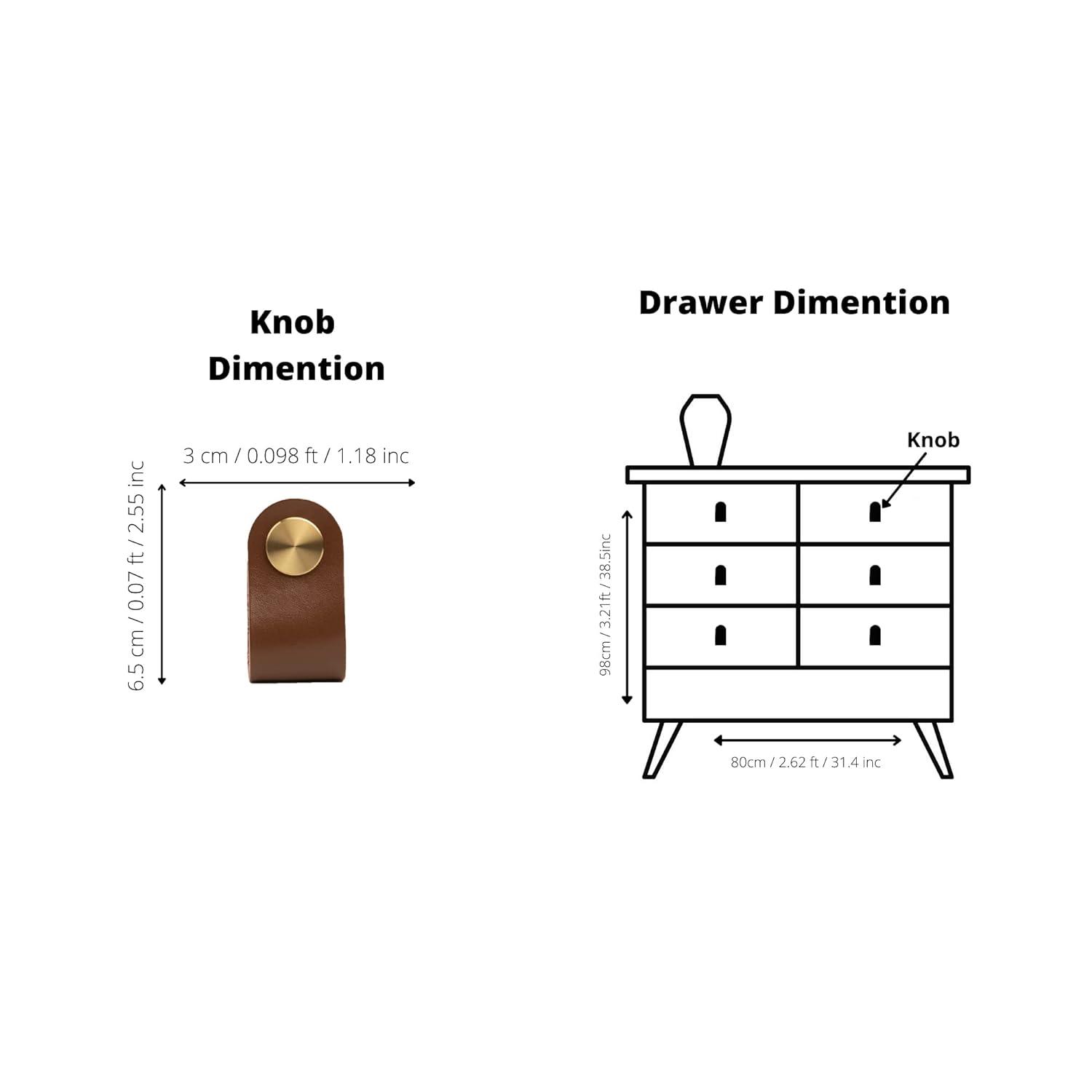 The Mantara L-0001 Maverick Pull Knob is a Nordic leather and brass knob in brown, ideal for kitchens and furniture.