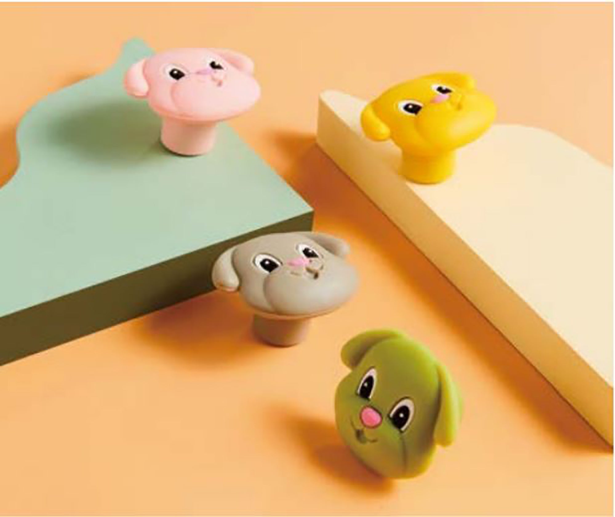 Max Knob S-0002 in yellow,Green, Grey, Pink, silicone and zinc alloy, brushed finish, 51mm size, for drawers by Mantara.