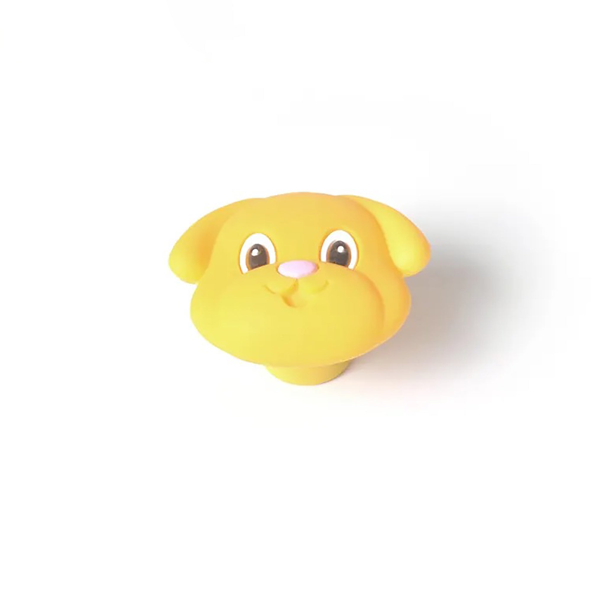 Max Knob S-0002 in yellow silicone and zinc alloy, brushed finish, 51mm size, for drawers by Mantara.