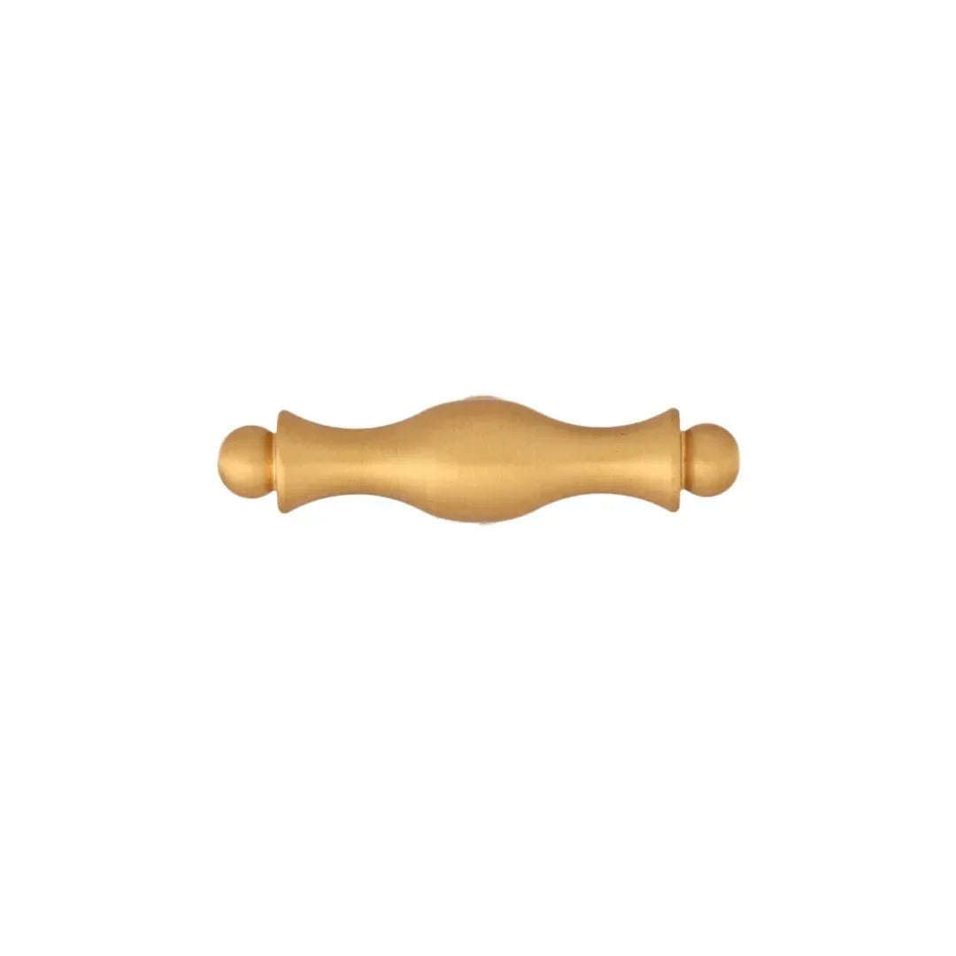 The Mantara B-0125 Miren Handle is a modern brass handle in bronze and gold, ideal for kitchen drawers, cabinets, and furniture.