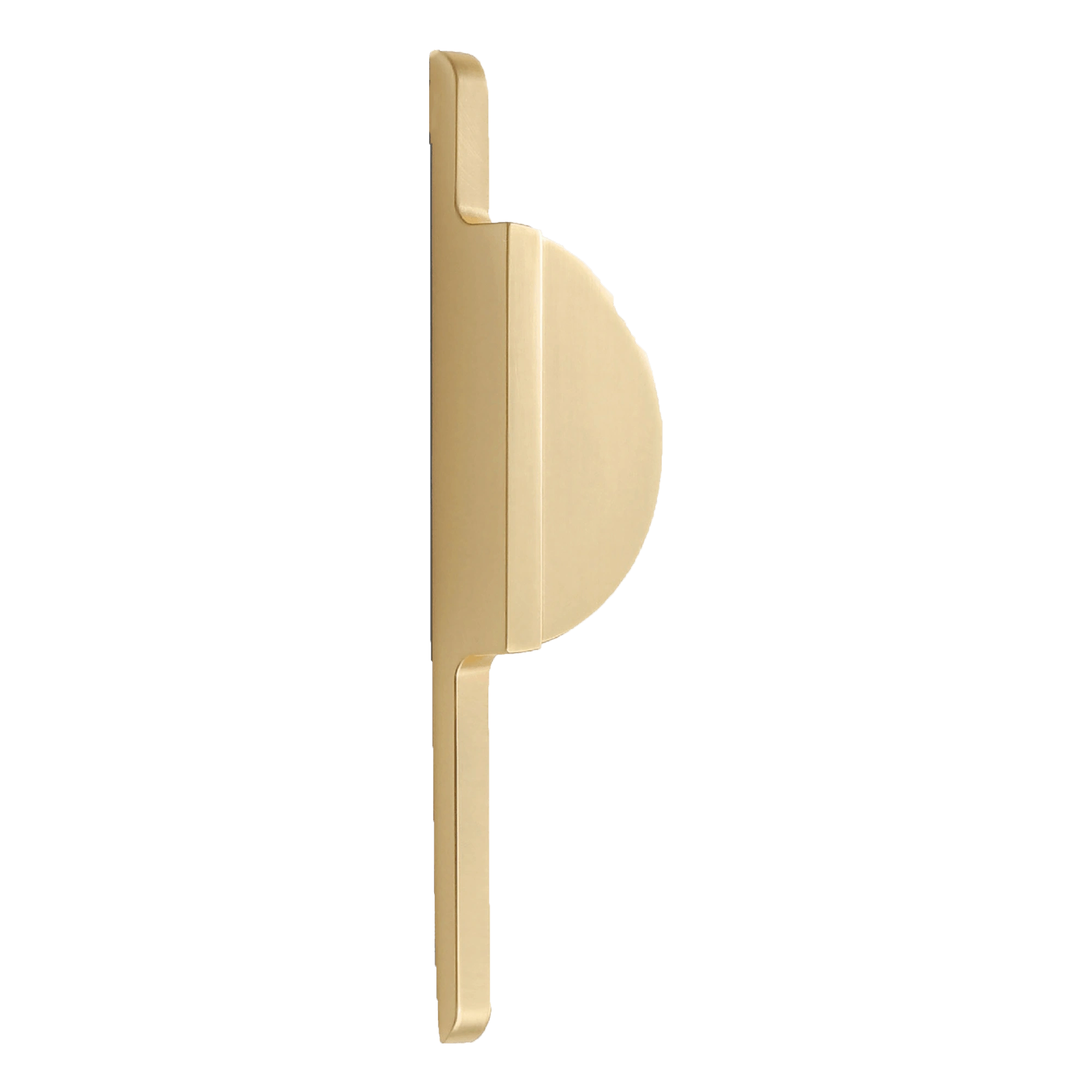 Mantara Moonshine Handle Z-0007 is a modern zinc handle in matte gold, ideal for wardrobes, doors, and drawers.