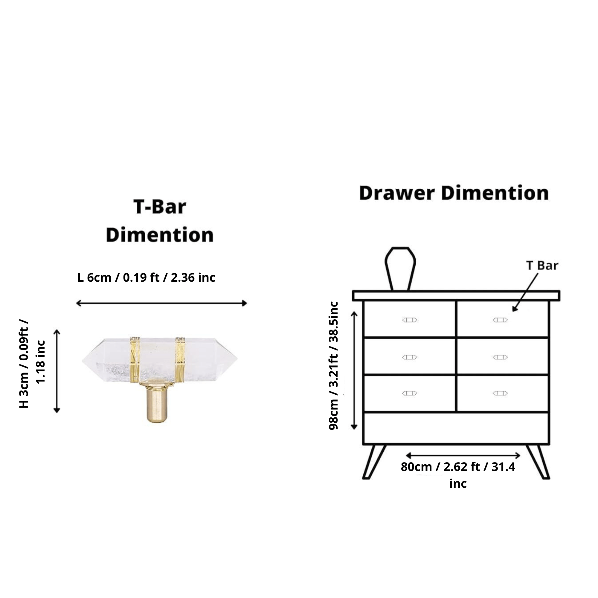 The Mantara C-0013 Mystic Handle is a modern crystal and brass knob in white, ideal for drawers and cabinets.