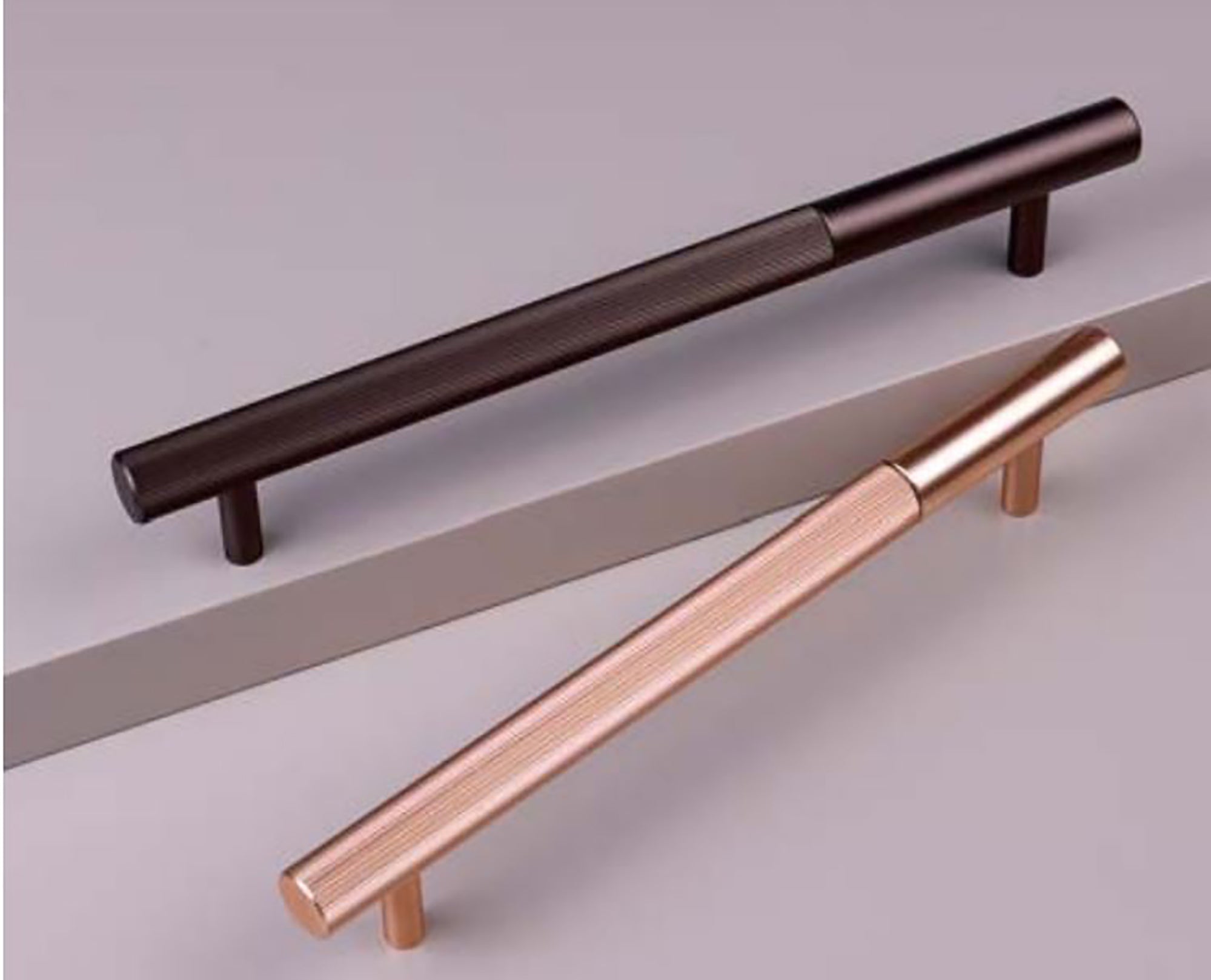 Neera handle AL-0011, grey aluminum, L168mm CC128mm, brushed finish, for wardrobes & dressers by Mantara