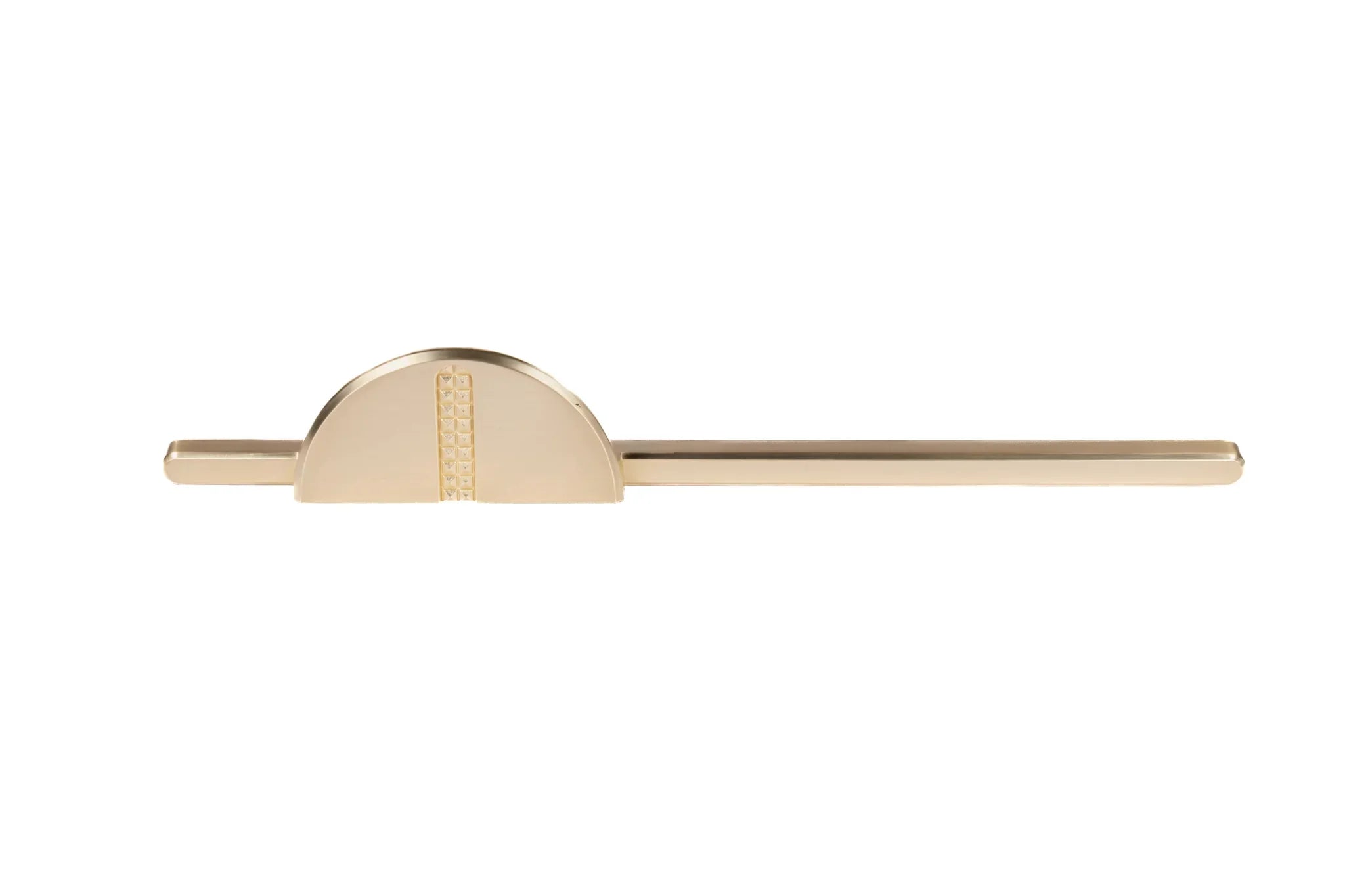 Mantara Noor Handle Z-0037 is a modern zinc handle in brushed gold finish, ideal for kitchen and dresser drawers.