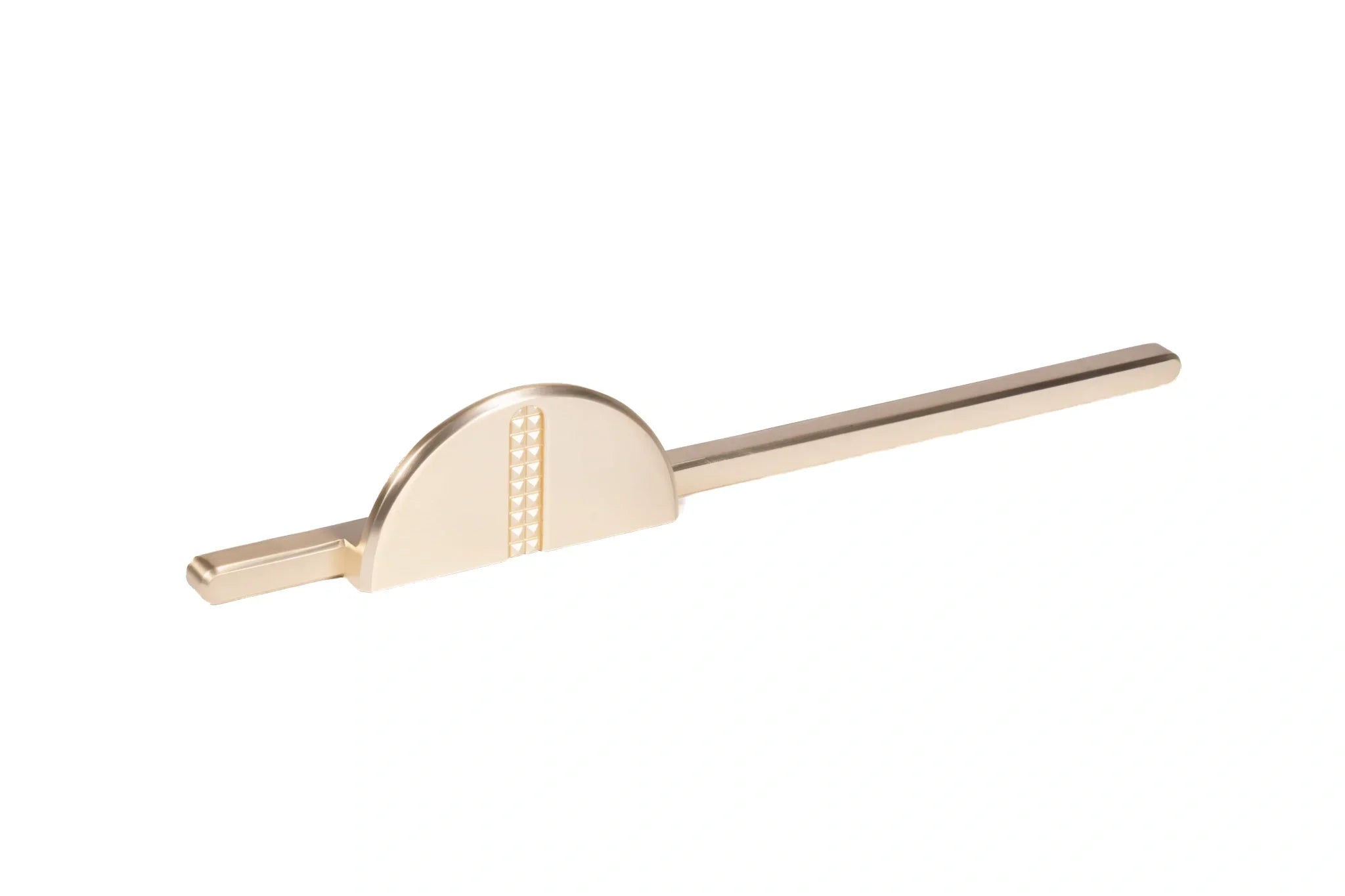 Mantara Noor Handle Z-0037 is a modern zinc handle in brushed gold finish, ideal for kitchen and dresser drawers.